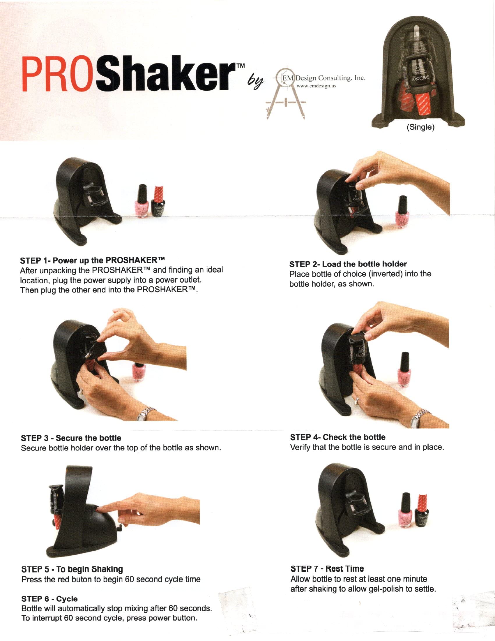 Professional Duo Nail Polish Gel Shaker Mixer - Fast & Even Mixing for DIY Manicures, Salon & Nail Art Studio Use