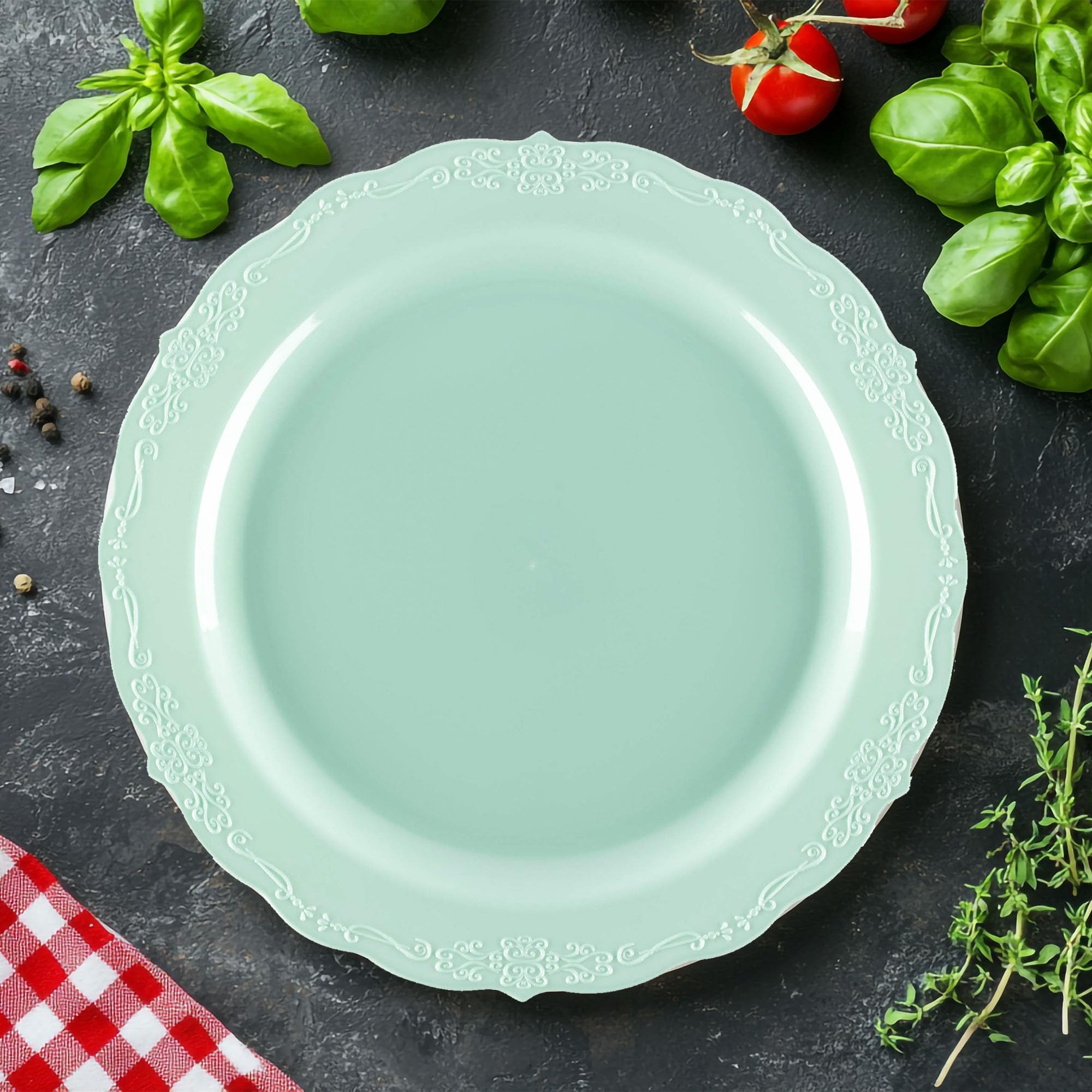 Elegant Disposable Plastic Dinner Plates 10 Inch - 120 Count Heavy Duty Turquoise Party Plates for Weddings, Birthdays & Events | Durable Disposable Tableware for Catering, BBQs & Special Occasions
