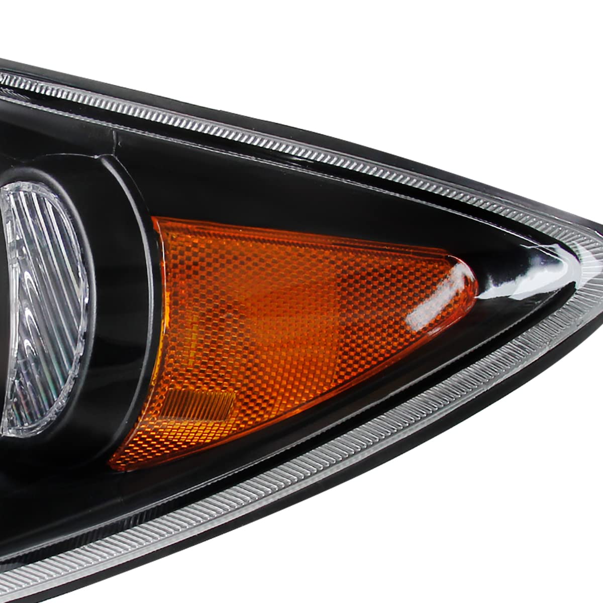 2005-2006 Toyota Camry Base LE SE XLE Replacement Headlights - Black Housing with Clear Lens & Amber Turn Signals | Perfect for Night Driving & Car Upgrades