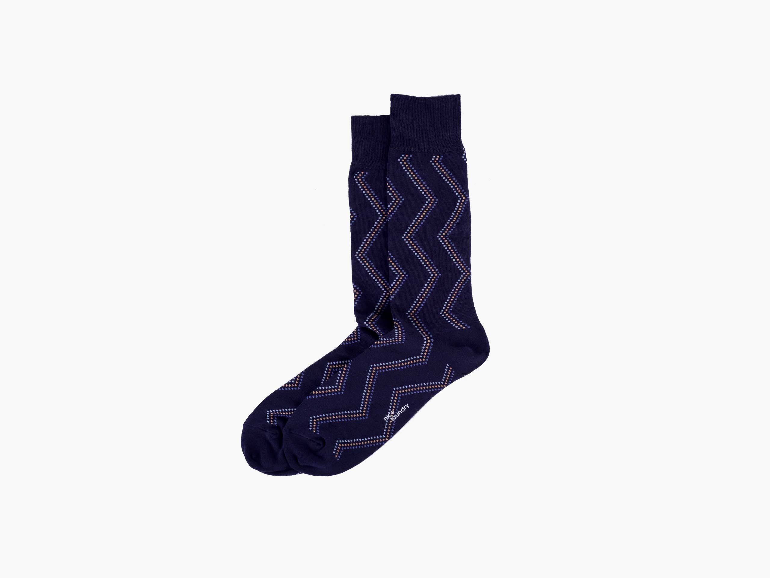 Zig Zag Dots Pattern Navy Blue Light Blue Mustard Throw Pillow Covers - Perfect for Living Room Sofa, Bedroom Decor & Home Accents