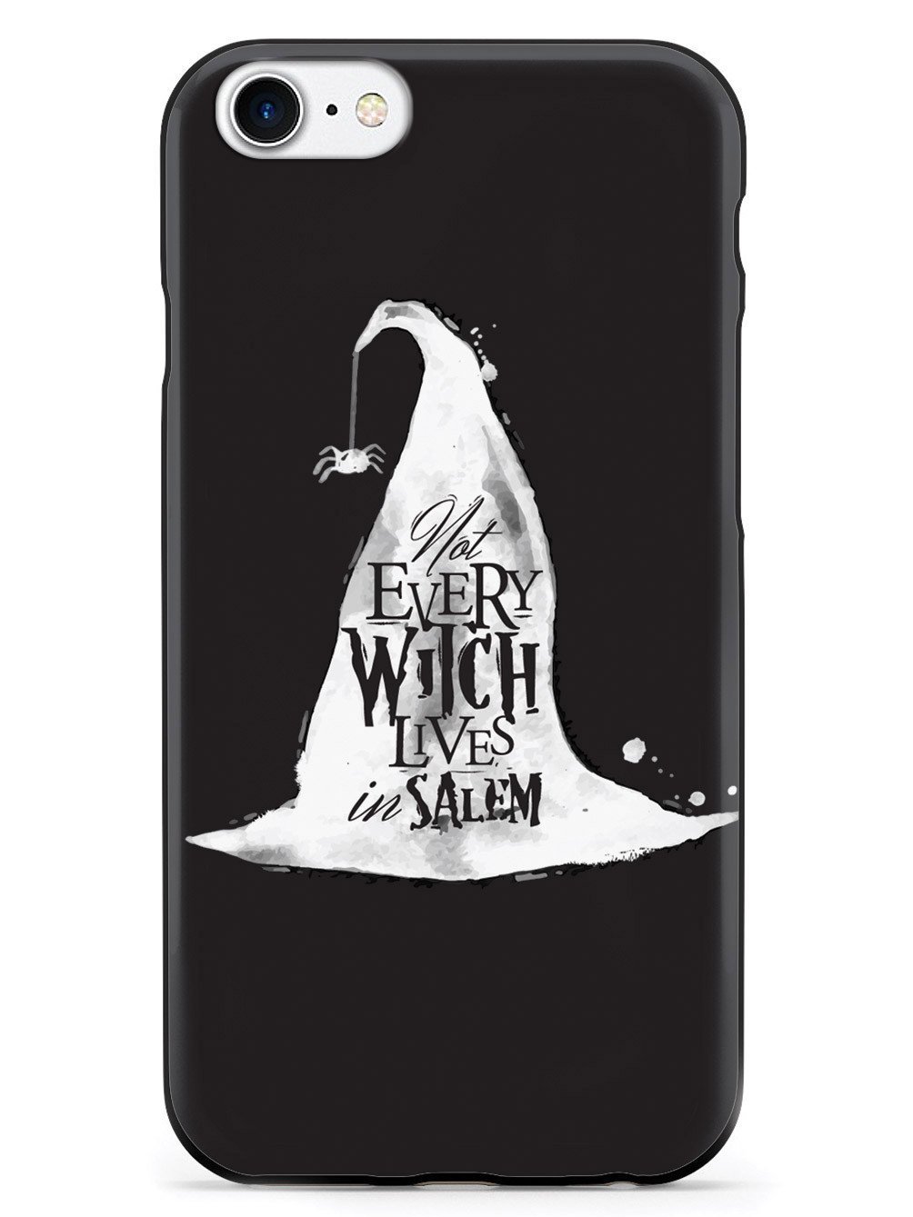 Stylish 3D Textured Protective Phone Case for Apple iPhone 8 - Inspired Cases with 'Not Every Witch' Design - Durable Black Cover for Everyday Use & Halloween Theme