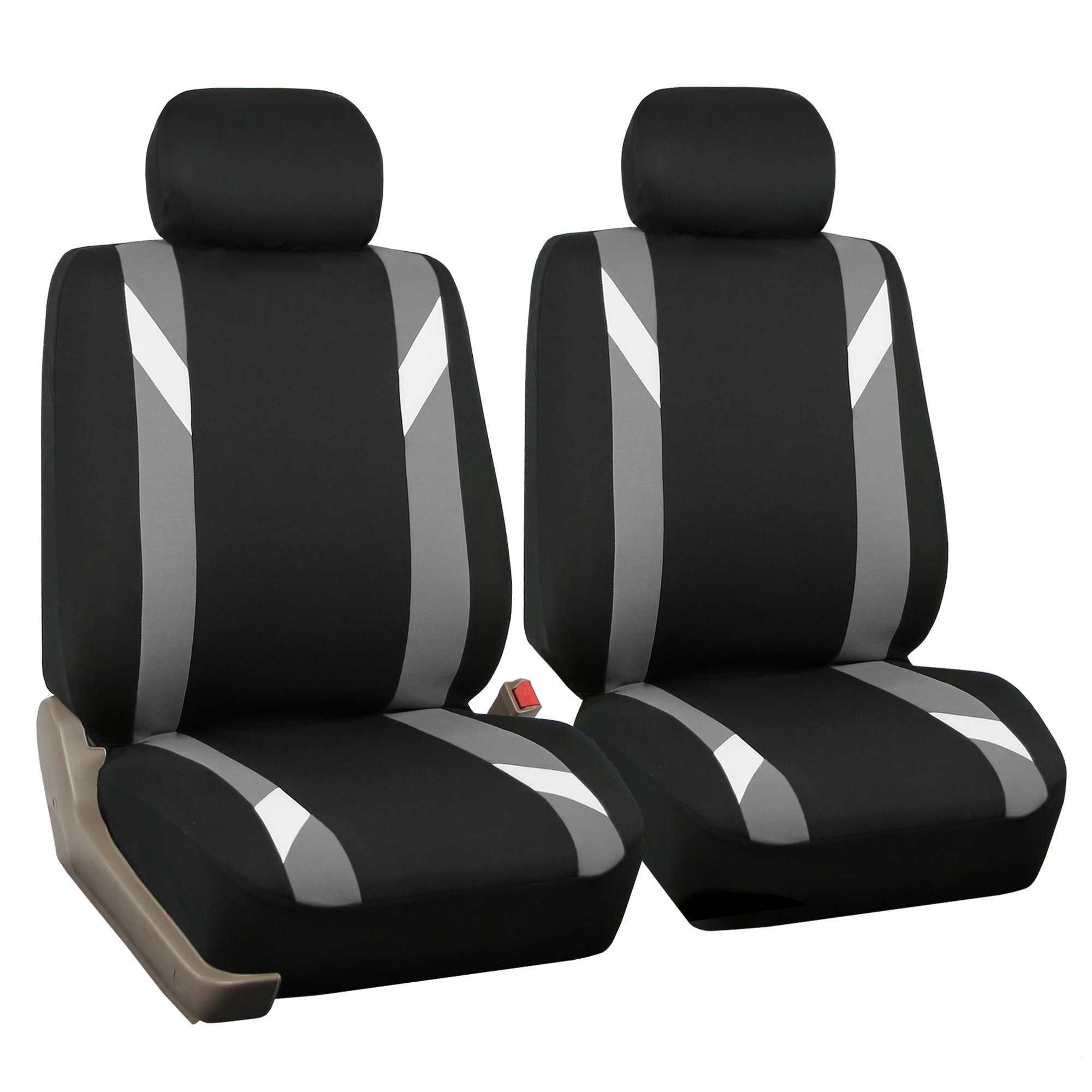 Premium TLH Car Seat Covers - Universal Fit Front Set (Gray) - Airbag Compatible Seat Protectors for Cars, Trucks & SUVs - Durable Interior Accessories for Daily Commute, Road Trips & Family Protection