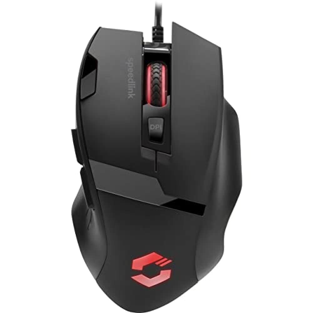 Speedlink VADES Wired Gaming Mouse with RGB Lighting - 2400 DPI, 5 Programmable Buttons, DPI Switch & Rapid Fire - Ergonomic USB PC Gaming Mouse for FPS, MOBA, eSports (Black) - Perfect for Competitive Gaming & Long Sessions