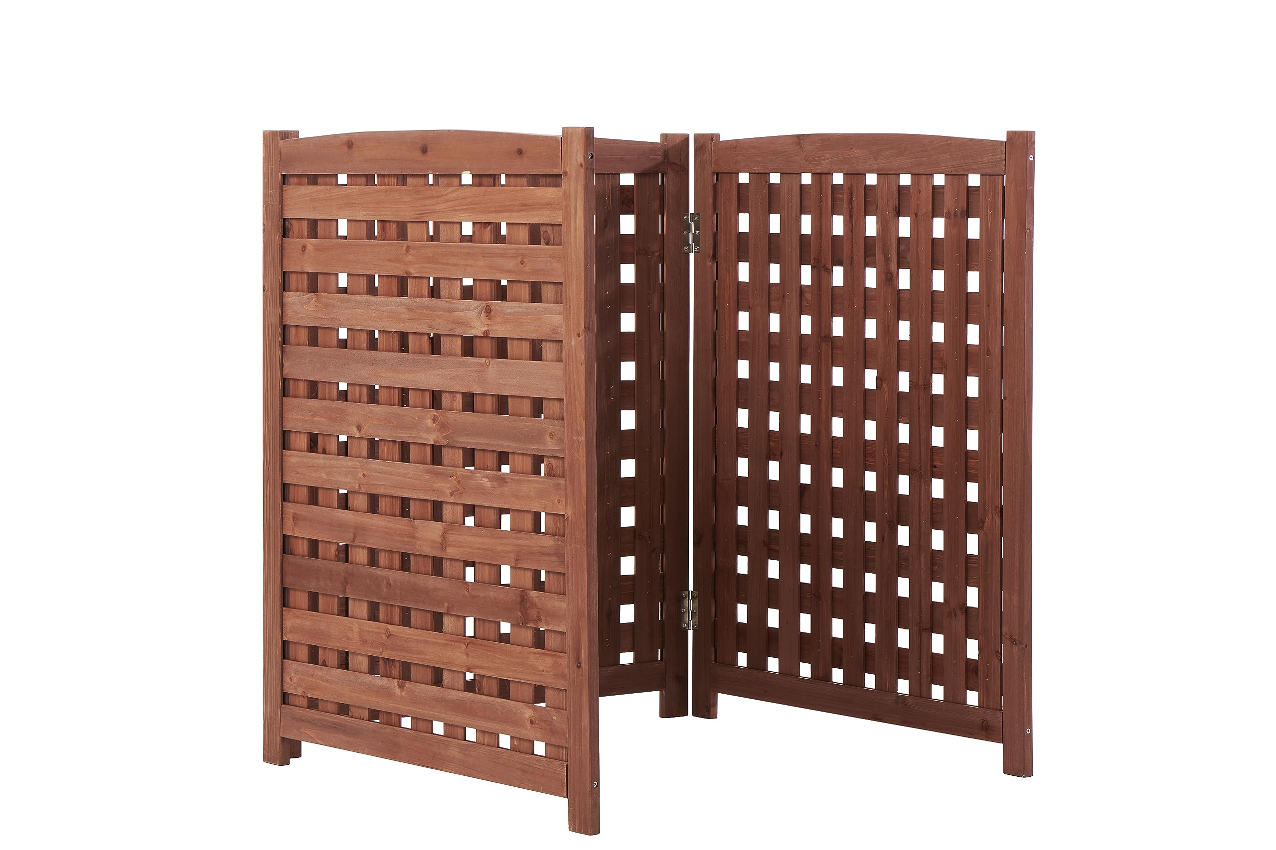 Knocbel Solid Wood Privacy Screen - Decorative Fence for AC Units, Trash Cans, Patio & Garden | Flower Bed Border & Animal Barrier | Easy Assembly (Brown) | Perfect for Outdoor Privacy & Yard Decoration