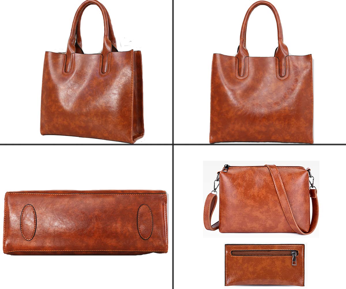 Stylish Women's PU Leather Large Tote Shoulder Bag with Matching Wallet - Perfect for Work, Travel & Everyday Use