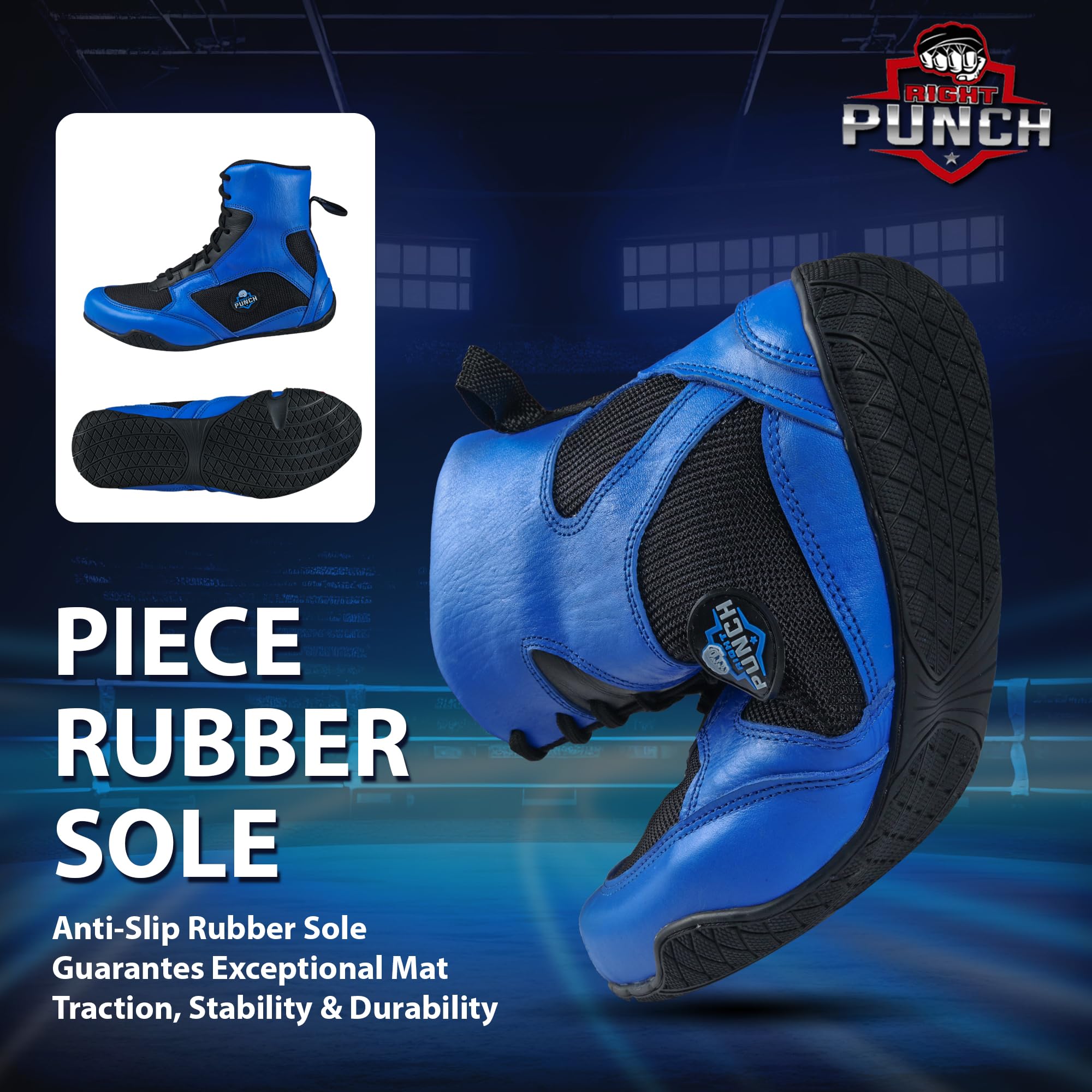 Breathable Boxing Shoes for Men, Women & Youth - Lightweight Non-Slip Training Shoes with Rubber Sole | Perfect for Boxing, MMA, Kickboxing & Gym Workouts
