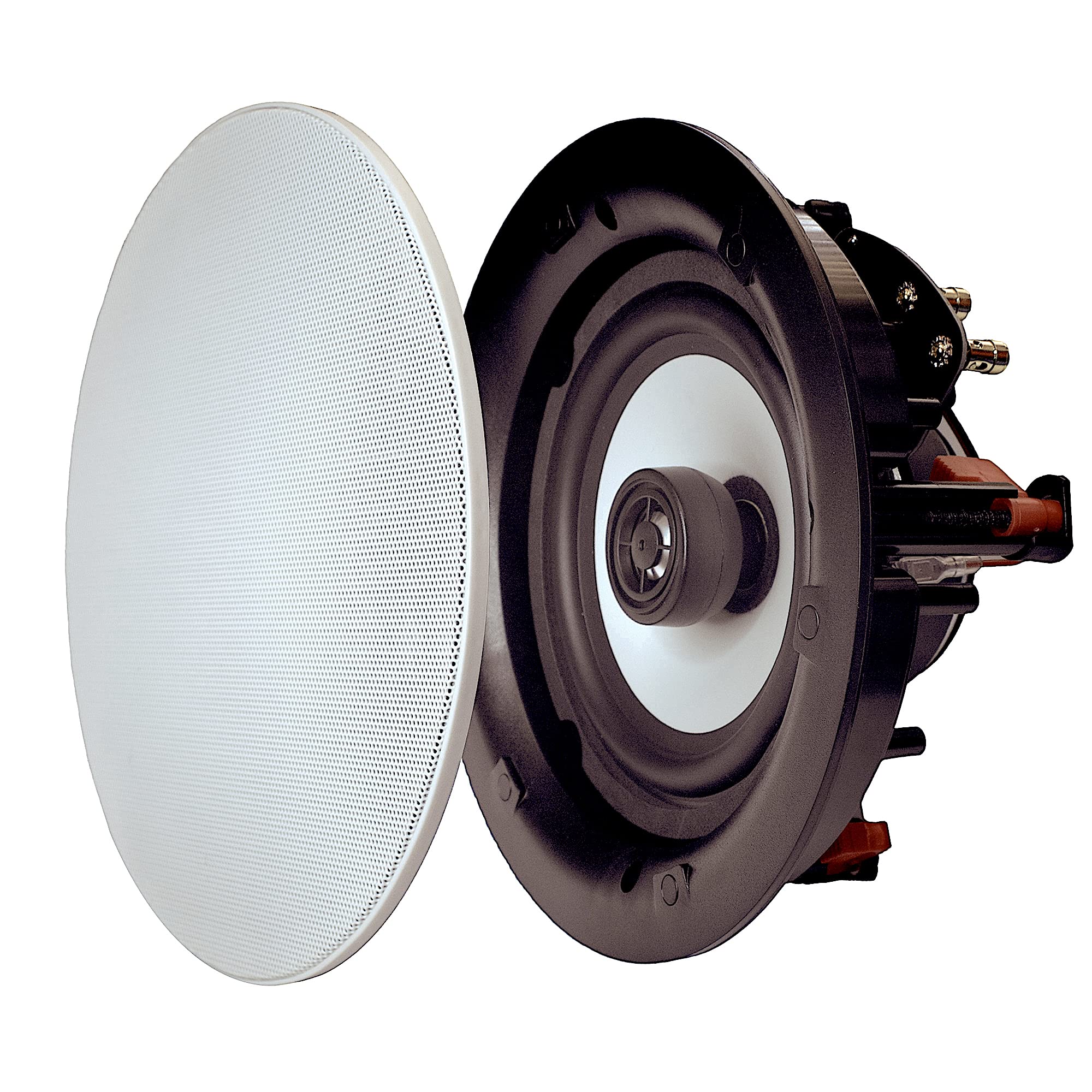 Premium SD-8S-ALU 8-Inch Aluminum Ceiling Speakers (Pair) - High Definition Sound for Home Theater, Background Music & Commercial Audio Systems