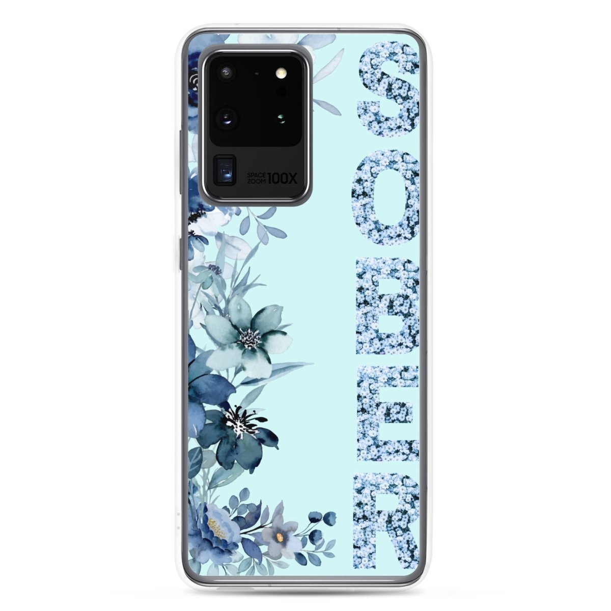 SOBER Blue Chinoiserie Samsung Phone Case - Clear Floral Design Protective Cover for Samsung Galaxy | Perfect for Everyday Use, Office & Travel