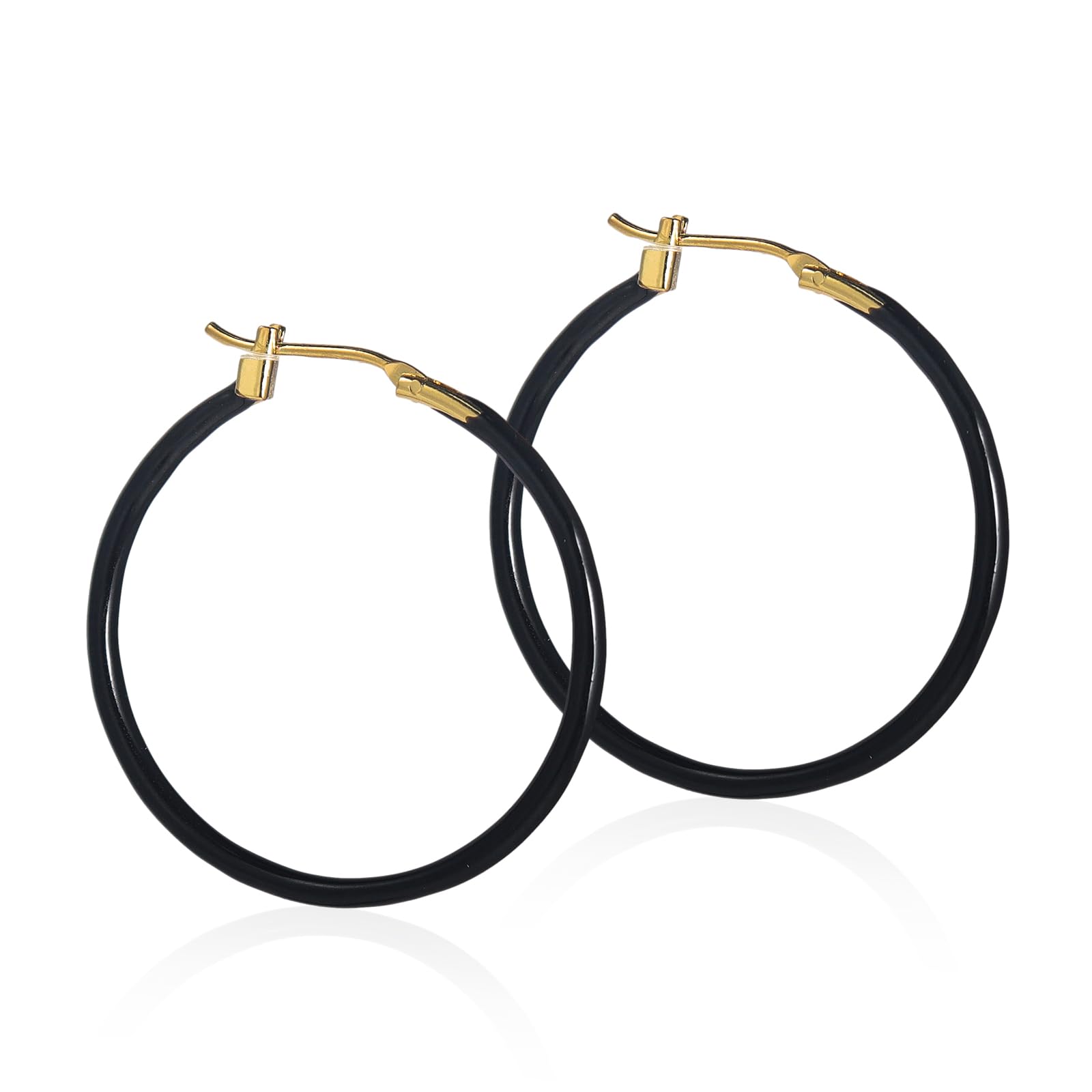 Hypoallergenic Enamel Hoop Earrings for Women - 2.5cm Round Dangle Drop Earrings, Multicolor Circle Cartilage Huggie Tube Statement Jewelry - Perfect for Everyday Wear, Parties & Gifts
