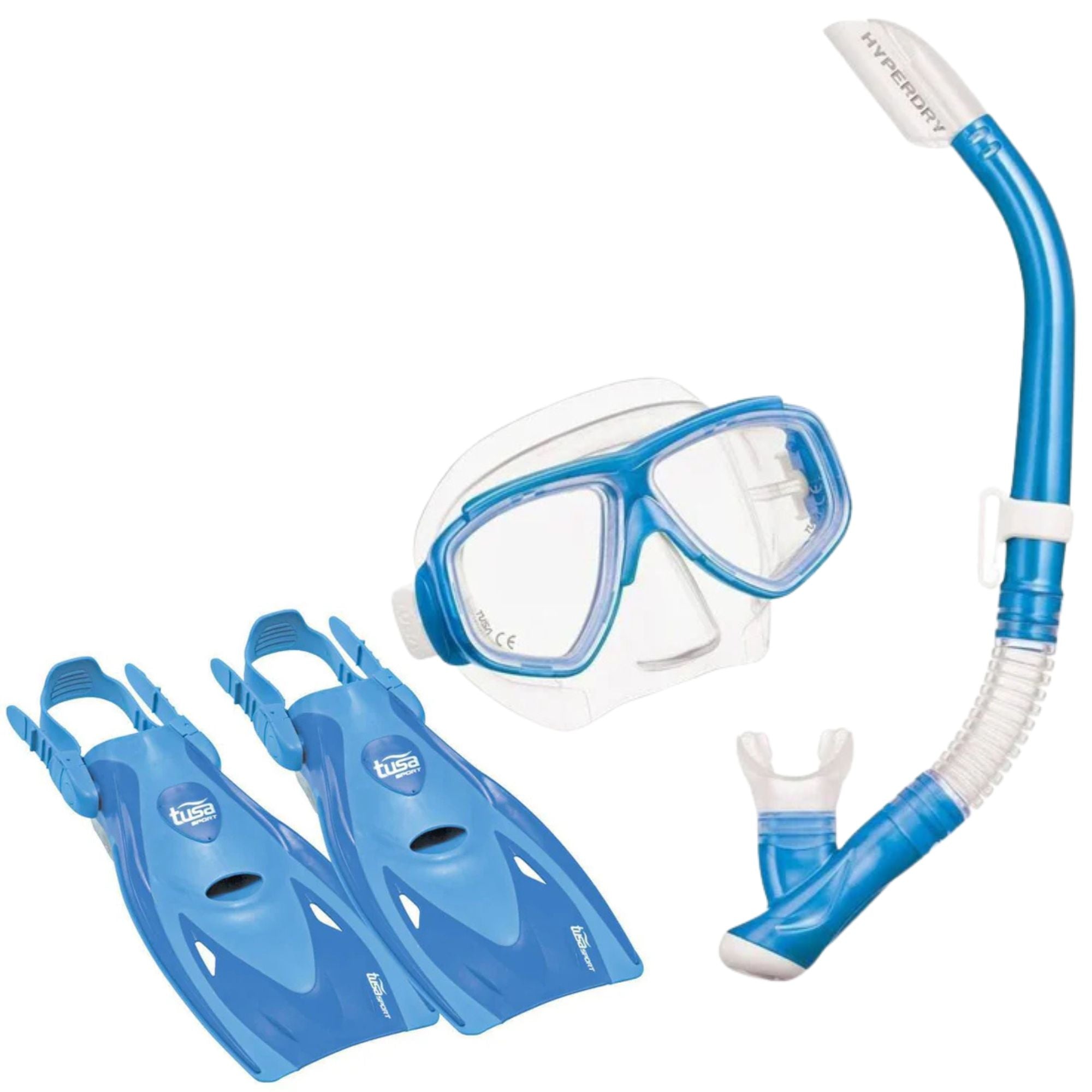 Tusa Splendive Snorkel Set with Fins - Premium Snorkeling Gear for Adults & Kids - Perfect for Beach Vacations, Pool Swimming & Underwater Exploration