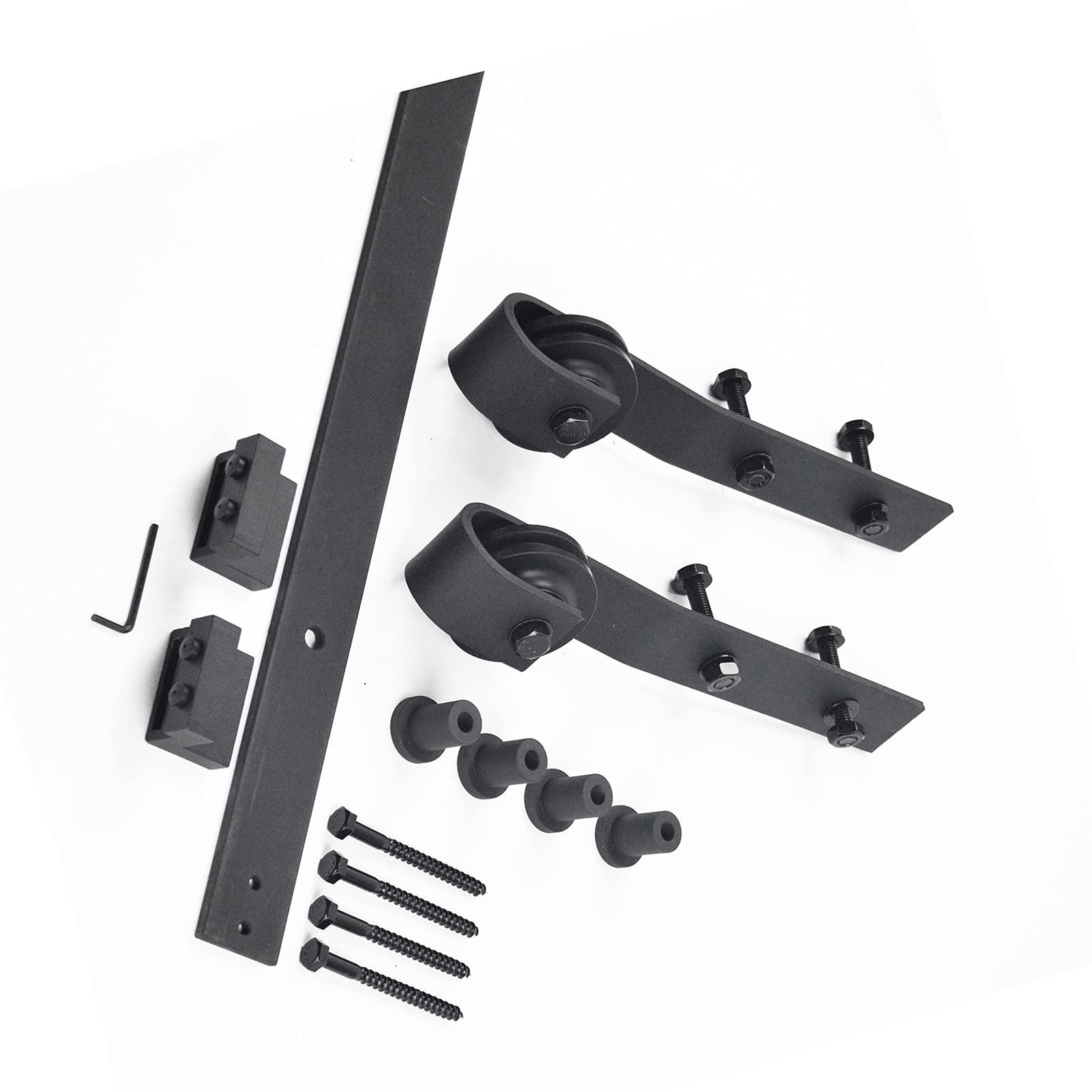 **Steel Sliding Barn Door Track & Wheelchair Kit - 5FT to 16FT Adjustable (150cm/5FT) - Portable Bookcase Ladder for Home, Library, Elderly & Kids - Easy Installation for Accessibility & Storage**