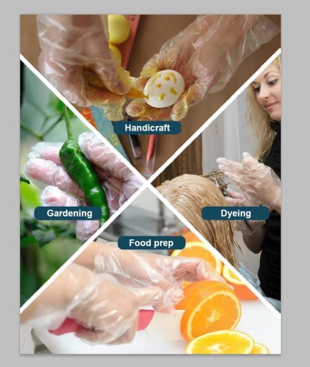 ProtectX 500 Count Disposable Plastic Food Prep Gloves - Latex Free & Powder Free - One Size Fits Most - Ideal for Cooking, Baking, Food Handling & Kitchen Safety