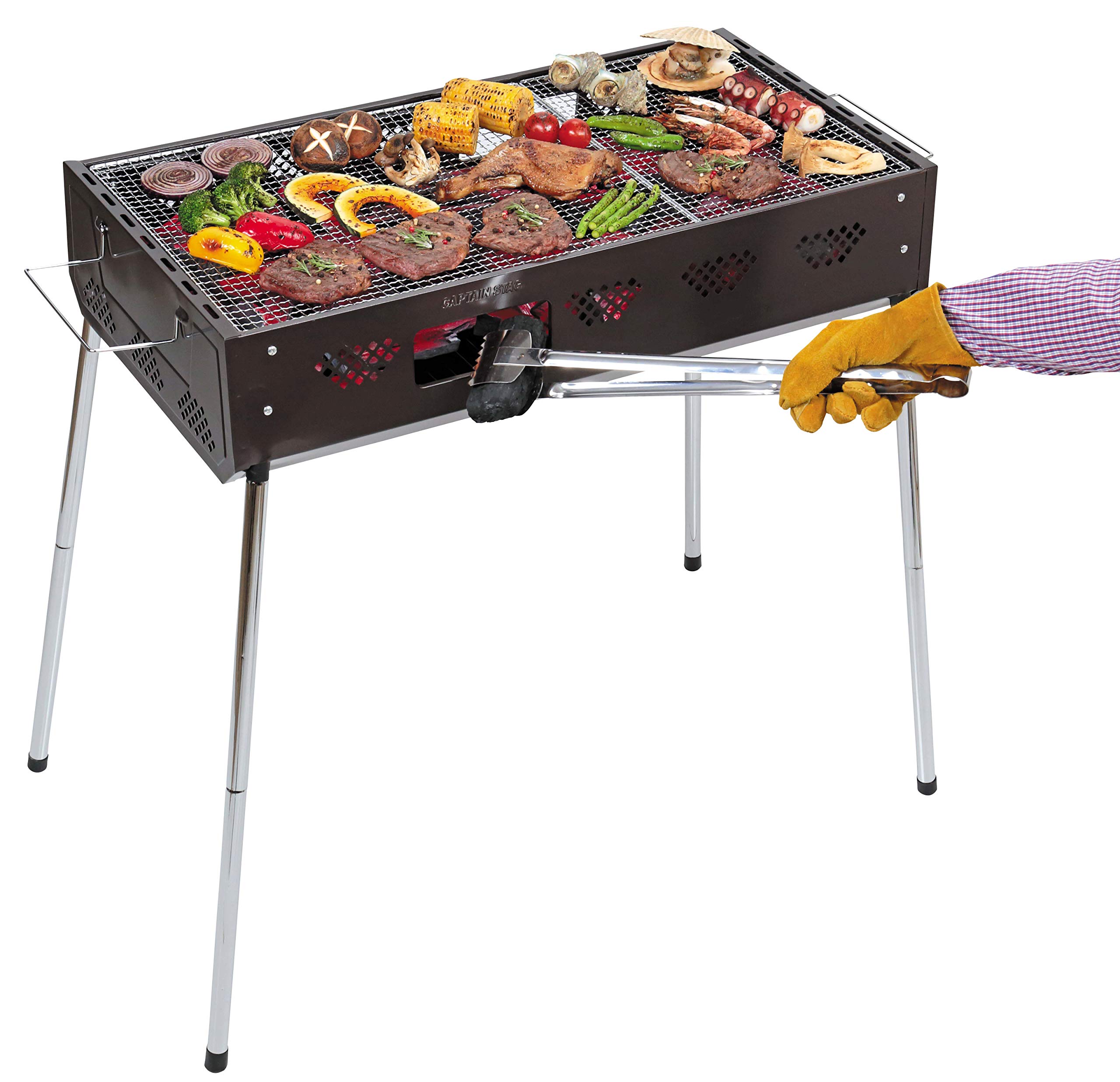 Portable 2-Level Adjustable Height BBQ Grill with Charcoal Extension - Perfect for Backyard, Camping & Outdoor Cooking