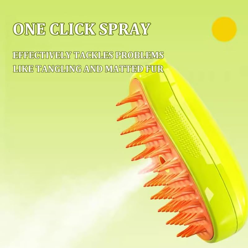3 in 1 Steamy Cat Brush - Upgraded Multifunctional Pet Grooming Tool with Self-Cleaning Steam for Massage, Detangling & Removing Loose Hair - Perfect for Long/Short Haired Cats at Home or Professional Grooming