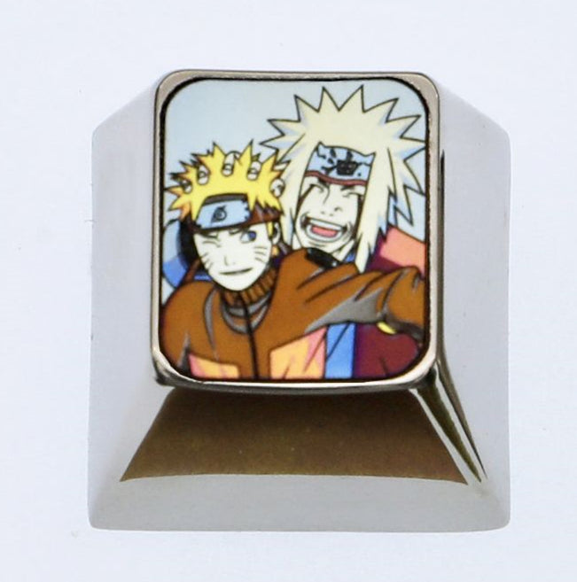 Naruto Anime Titanium Alloy Custom Keycaps - 1U/1.75U Metal Artisan Keycaps for Mechanical Keyboards | Perfect for Gaming, Typing & Anime Fan Collections