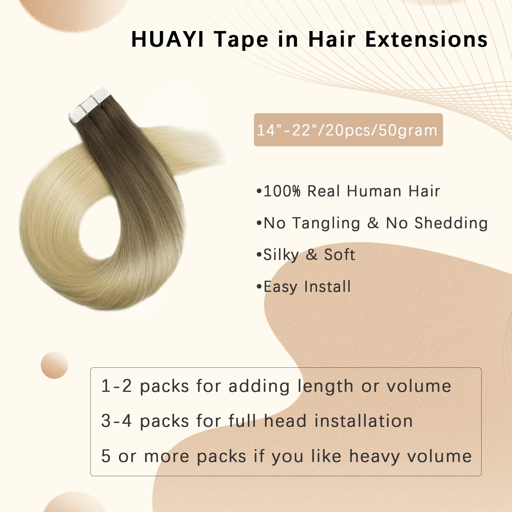 Ash Brown to Platinum Blonde Ombre Human Hair Tape-in Extensions 22