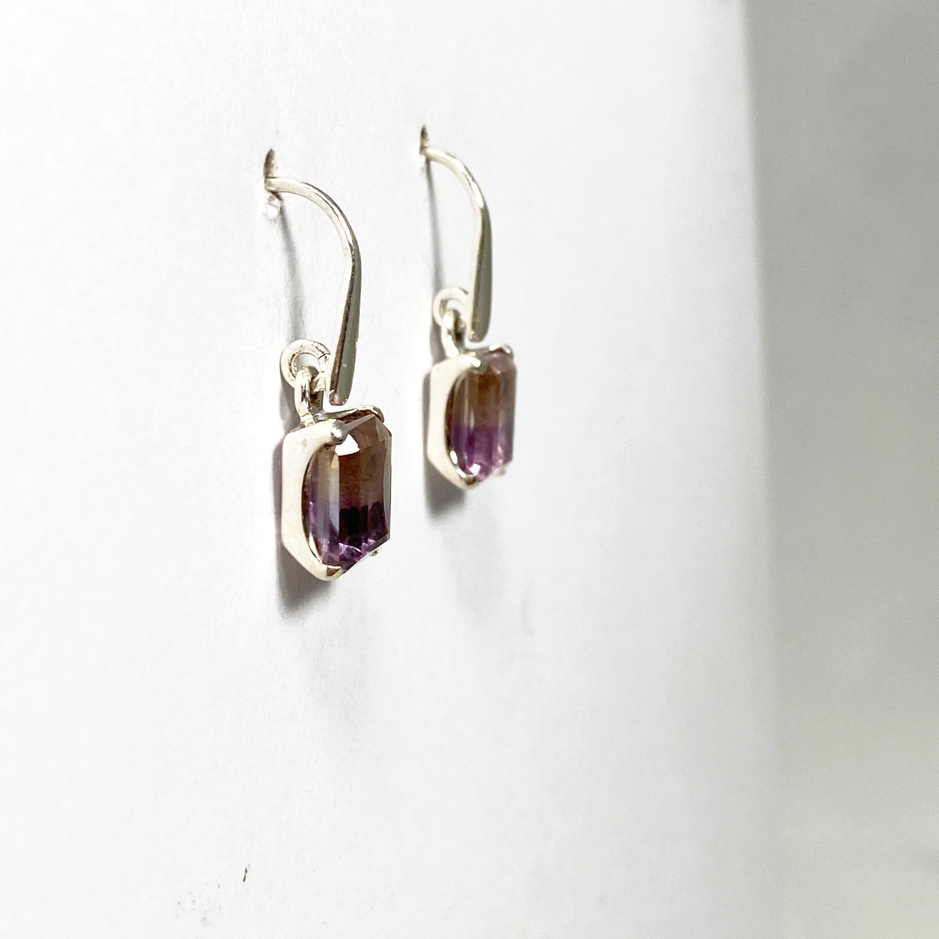 Stunning Ametrine Emerald Cut Faceted Earrings PEGJ163 - Perfect for Weddings, Parties & Special Occasions