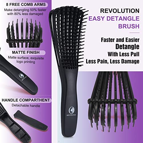 Detangling Hair Brush Set with Hair Spray Bottle - Gentle Knot-Free Styling for Kids & Adults - Perfect for Wet & Dry Hair, Travel & Home Use