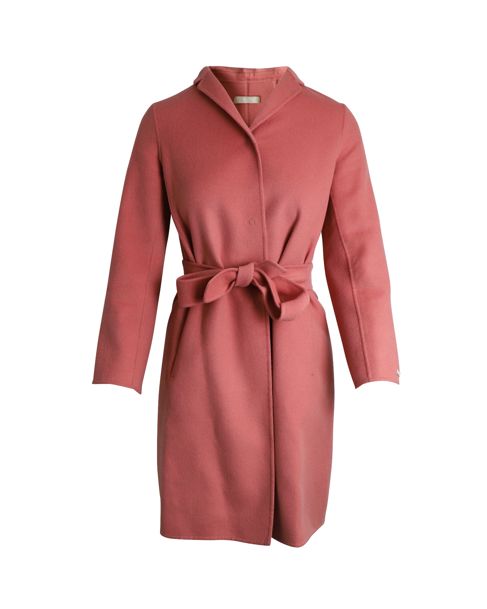 Max Mara Women's Pink Wool Wrap Coat - Elegant Winter Outerwear for Office & Evening Events
