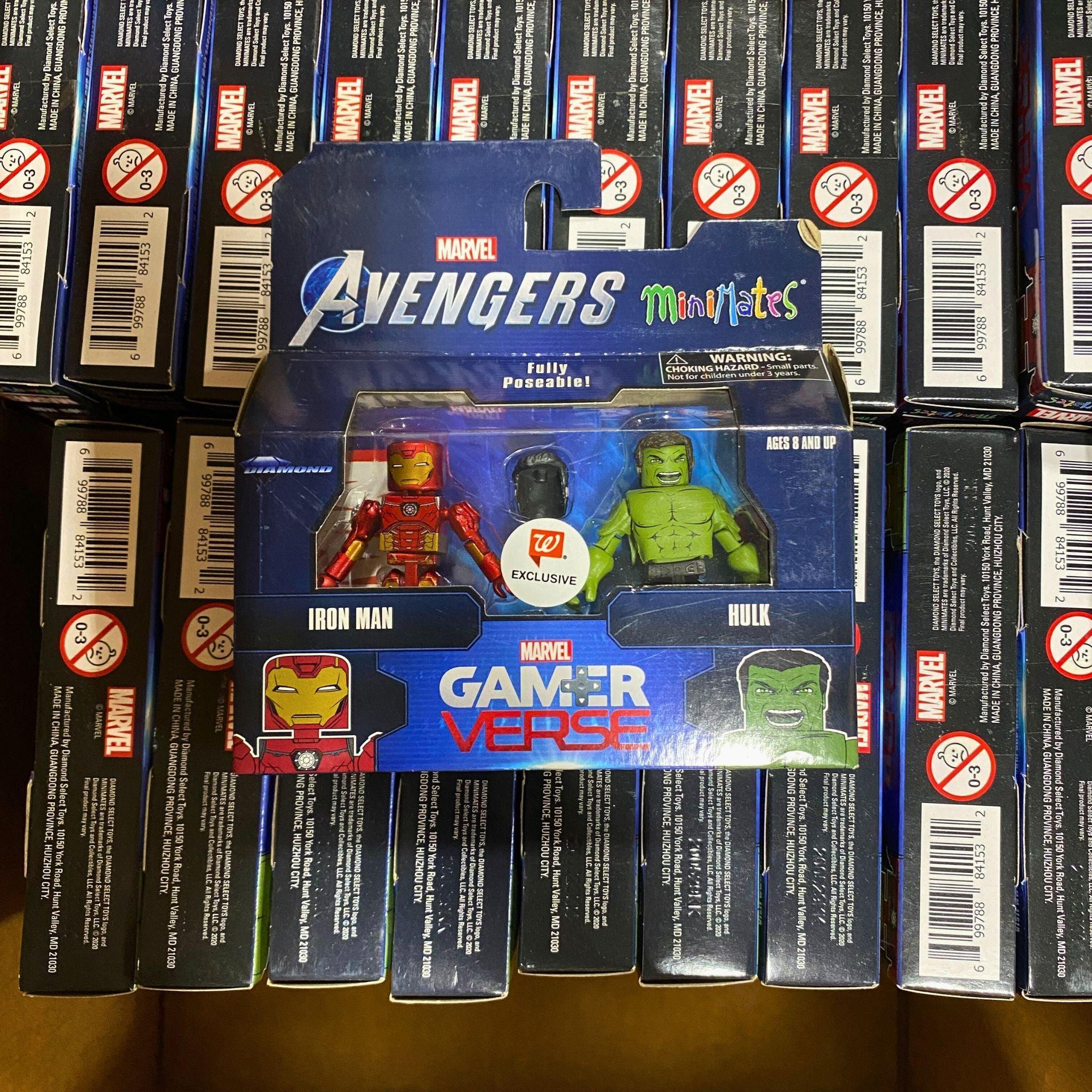Marvel Avengers Minimates Iron Man & Hulk Gamer Verse Fully Poseable Action Figures (40 Pcs Lot) - Perfect for Collectors, Display & Superhero Role Play