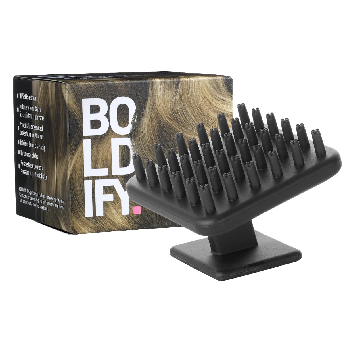 Boldify Scalp Scrubber & Hair Massager - Silicone Shampoo Brush for Hair Growth, Dandruff Removal & Healthy Roots - Waterproof Scalp Exfoliator for Men & Women - Perfect for Shower, Salon & Home Hair Care
