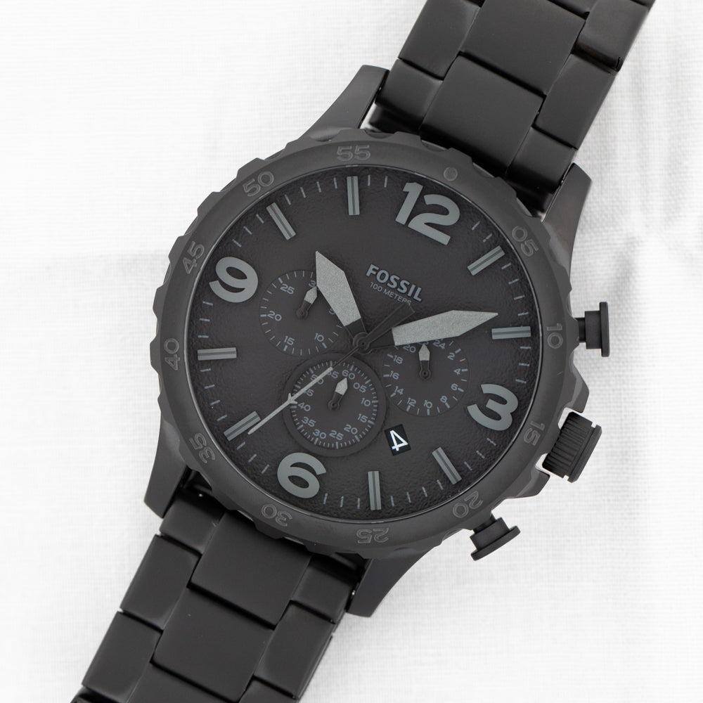 Fossil Nate JR1401 Chronograph Watch for Men - Stylish Analog Quartz Wristwatch with Date Window - Perfect for Business, Casual & Everyday Wear