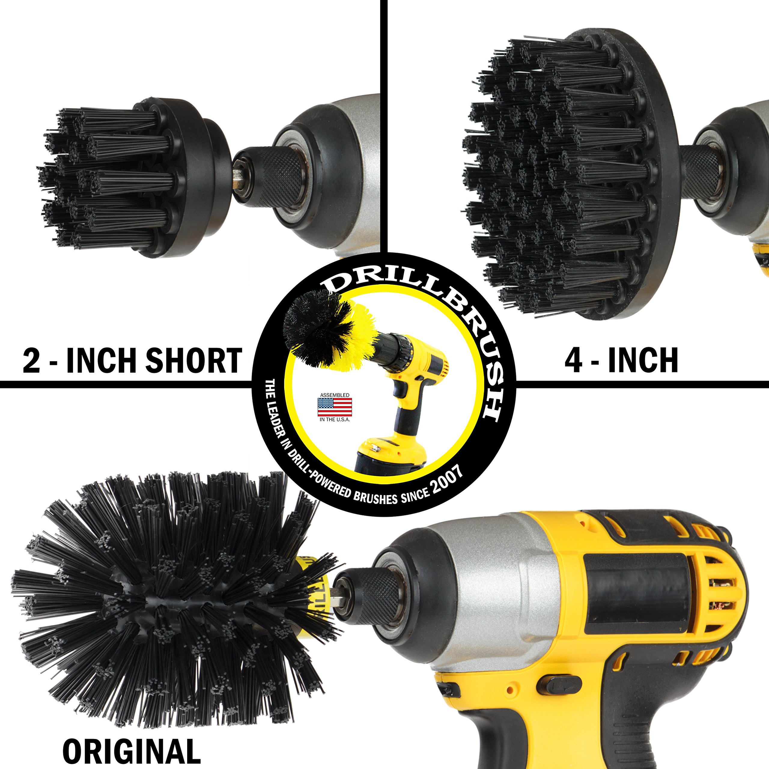 Industrial Cleaning Brush Set - Heavy-Duty Baked-On Food Remover & Rust Stain Cleaner for Electric Smokers, Grills, and BBQ - Drill Brush Attachment for Hard Water, Calcium & Mineral Deposit Removal - Perfect for Outdoor Cooking Equipment Maintenance
