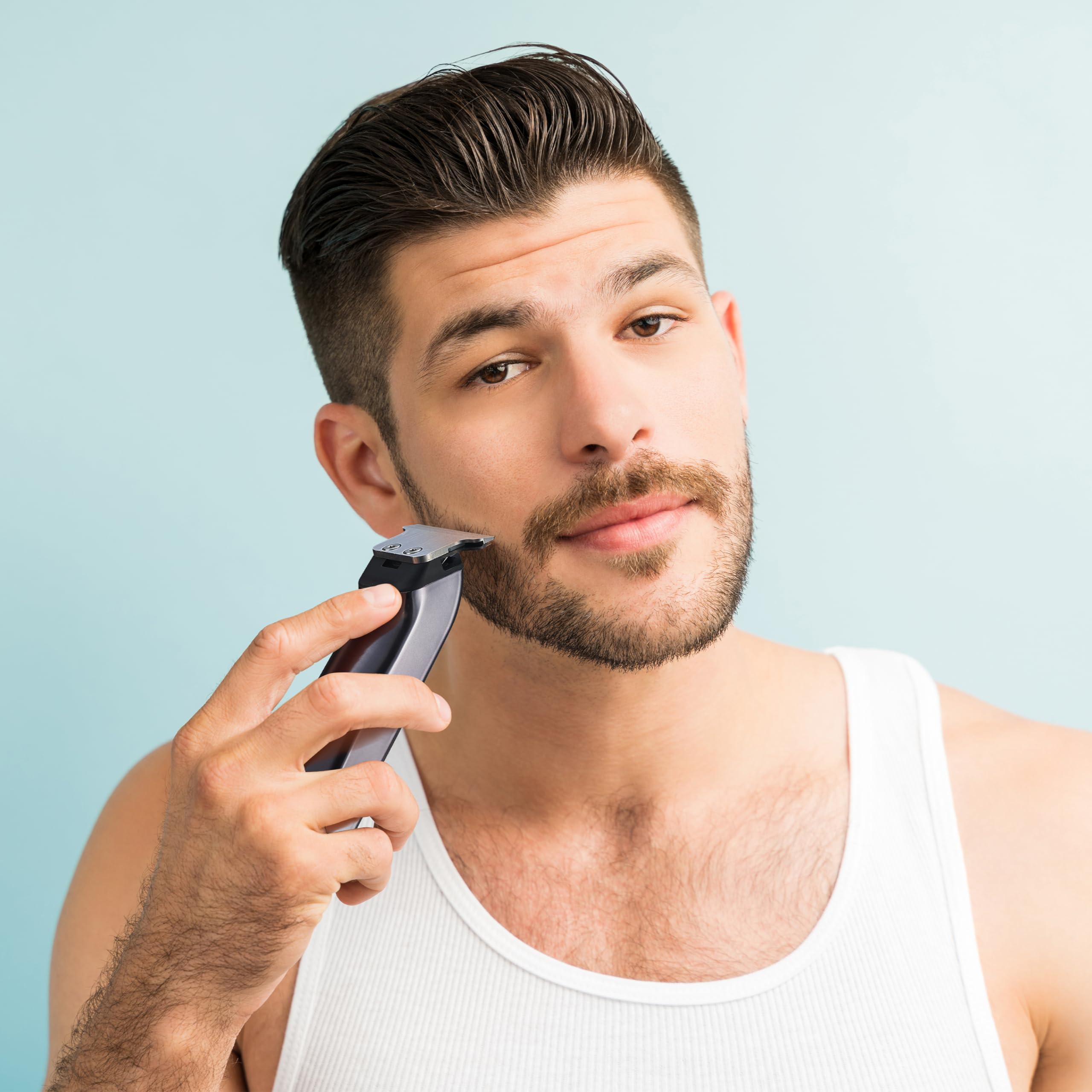 Barberboss Professional Cordless Beard Trimmer for Men - Electric Hair Clipper with 3 Guide Combs, Rechargeable Grooming Kit QR-2071 - Perfect for Home Haircuts, Beard Shaping & Personal Grooming