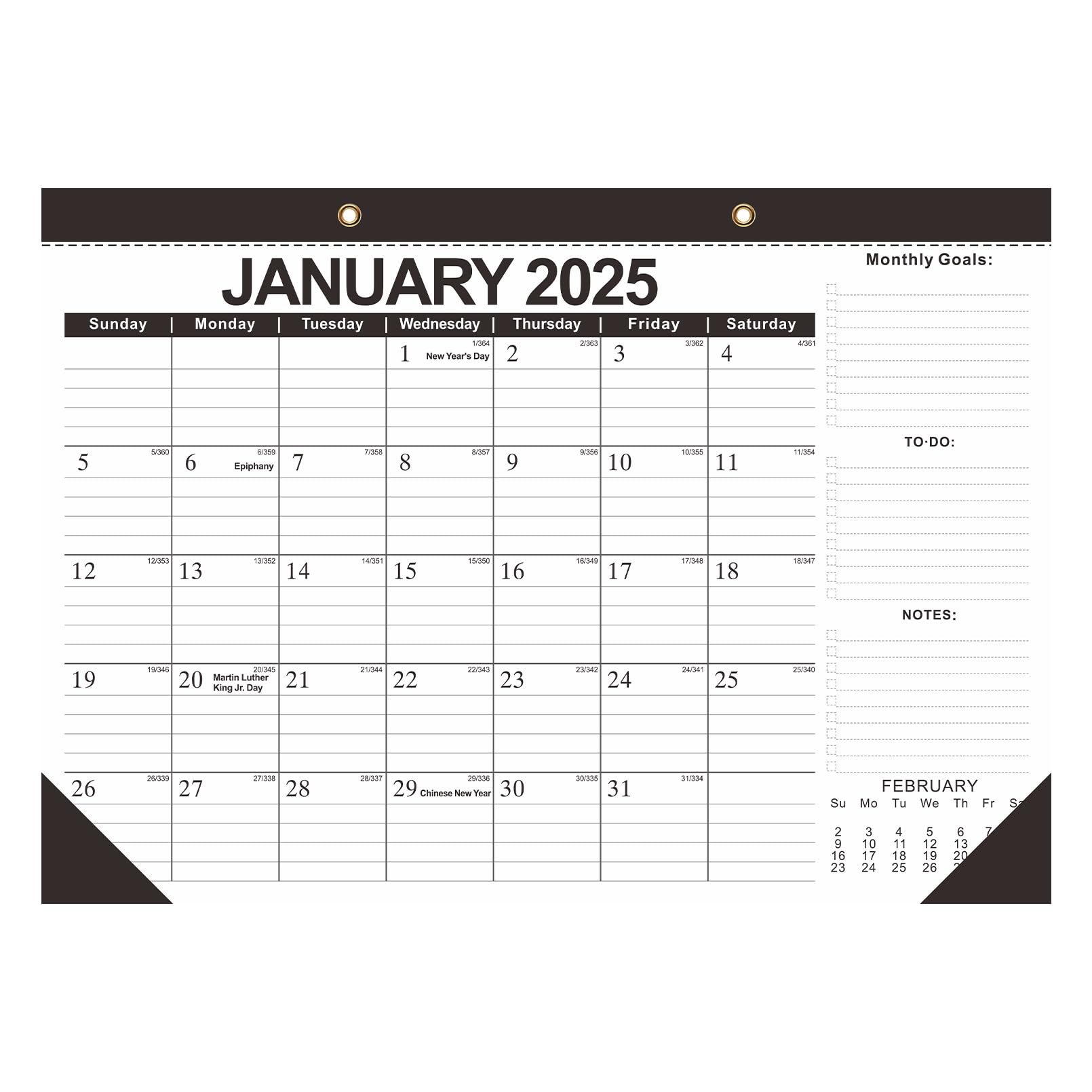 2025-2026 Desk Calendar | 18-Month Planner from July 2025 to December 2026 | 17