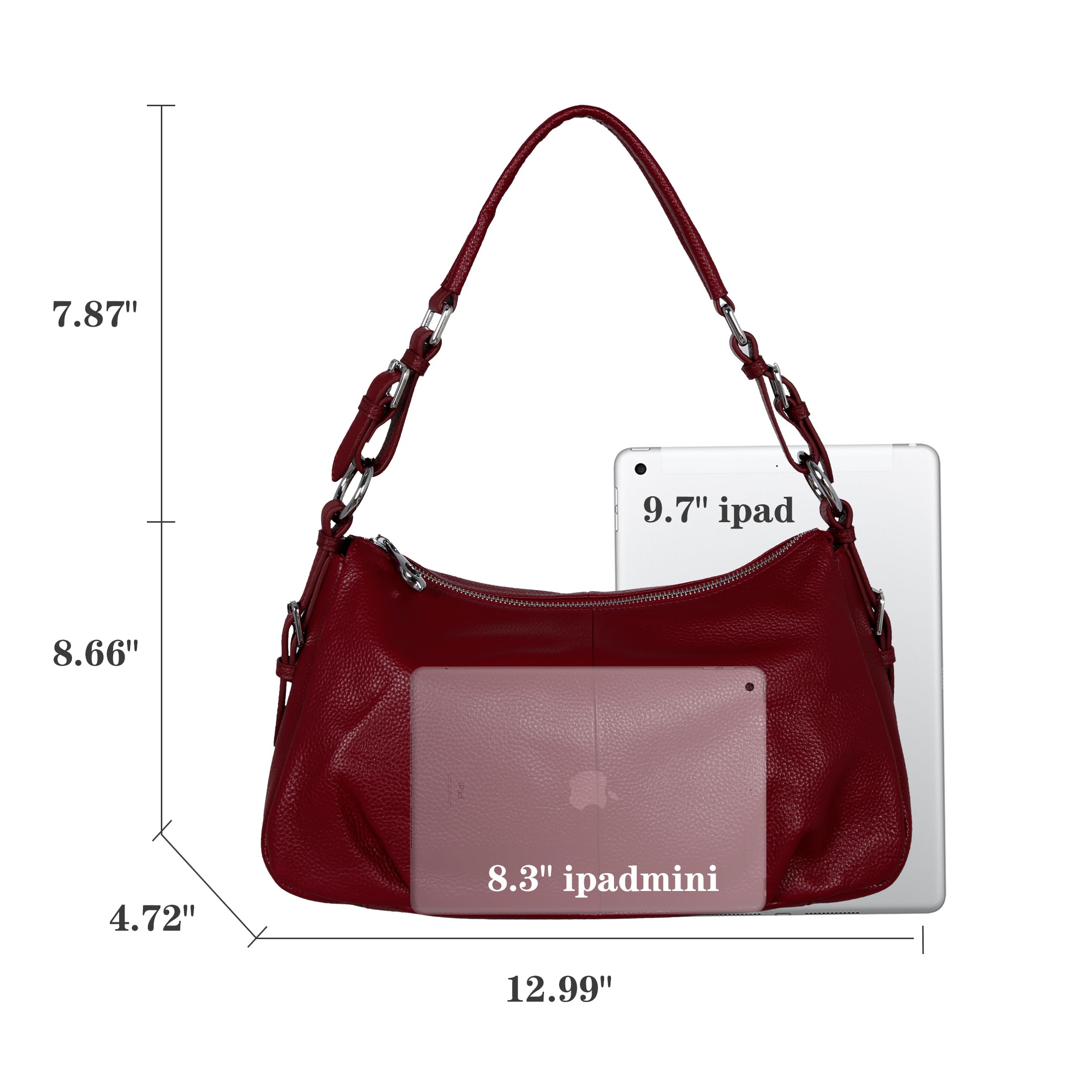 HESHE Genuine Leather Handbags for Women - Stylish Hobo Shoulder Bags, Tote Bags & Crossbody Purses - Designer Satchel Bags for Work, Travel & Everyday Use