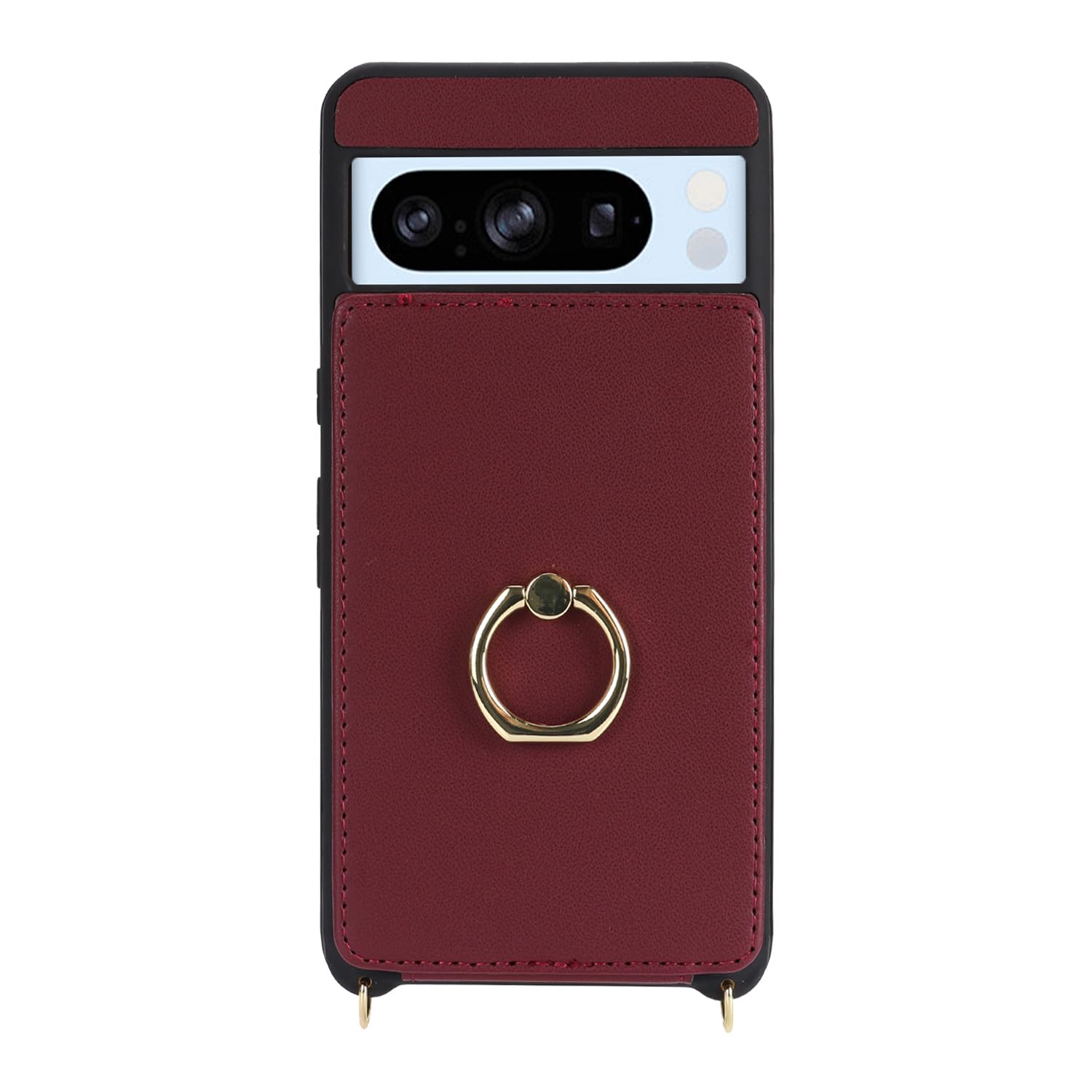 Google Pixel 8 Pro Case 6.7 inch - Slim Wallet Phone Case with Card Holder, Crossbody Lanyard & Kickstand (Wine Red) | Perfect for Women's Everyday Use, Travel & Hands-Free Convenience