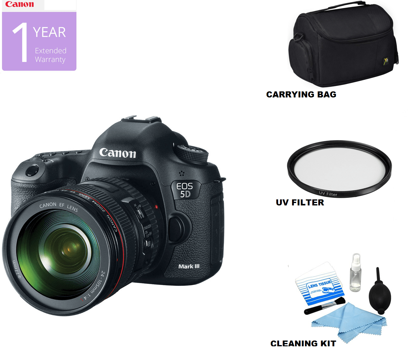 Canon EOS 5D Mark IV 30.4MP Full Frame DSLR Camera with 24-105mm f/4L Lens Kit - Professional Photography for Weddings, Portraits & Travel