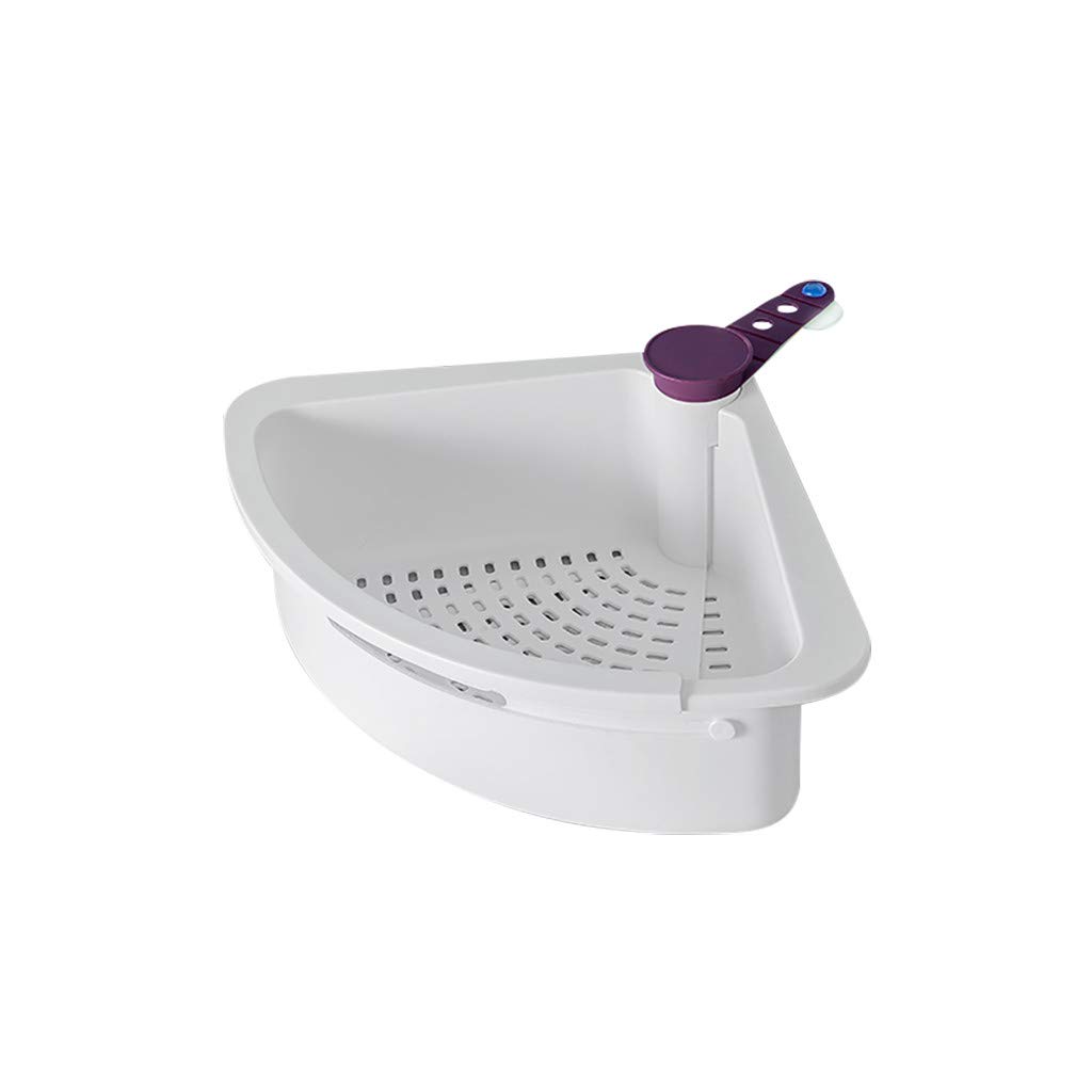 Zerlibeaful Telescopic Multifunctional Kitchen Sink Dish Rack - Stainless Steel Folding Storage Basket with Rotating Design, Space-Saving Purple Dish Strainer for Kitchen, Dining & Bar Use