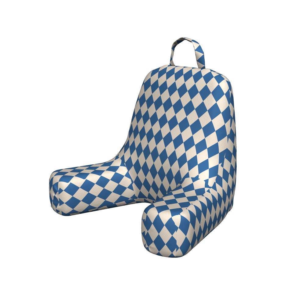 Ambesonne Abstract Reading Pillow Cover - Diamond Pattern Bicolor Soft Fabric Bed Rest Case (Small, Eggshell Violet) | Perfect for Reading, Lounging & Home Decor