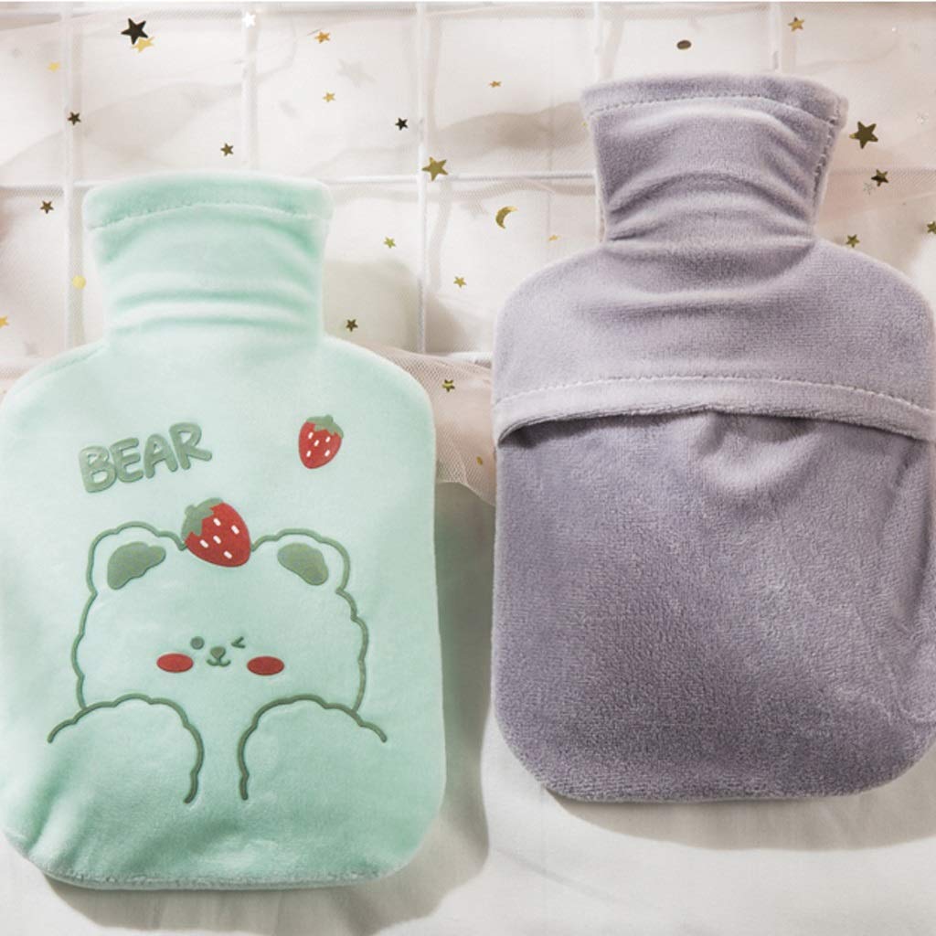 Premium Durable PVC Hot Water Bottle with Cute Knit Cover - Reusable Portable Hot Water Bag for Home, Office & Travel - Perfect Christmas & Birthday Gift for Women & Men - Relieves Pain, Keeps Warm in Winter
