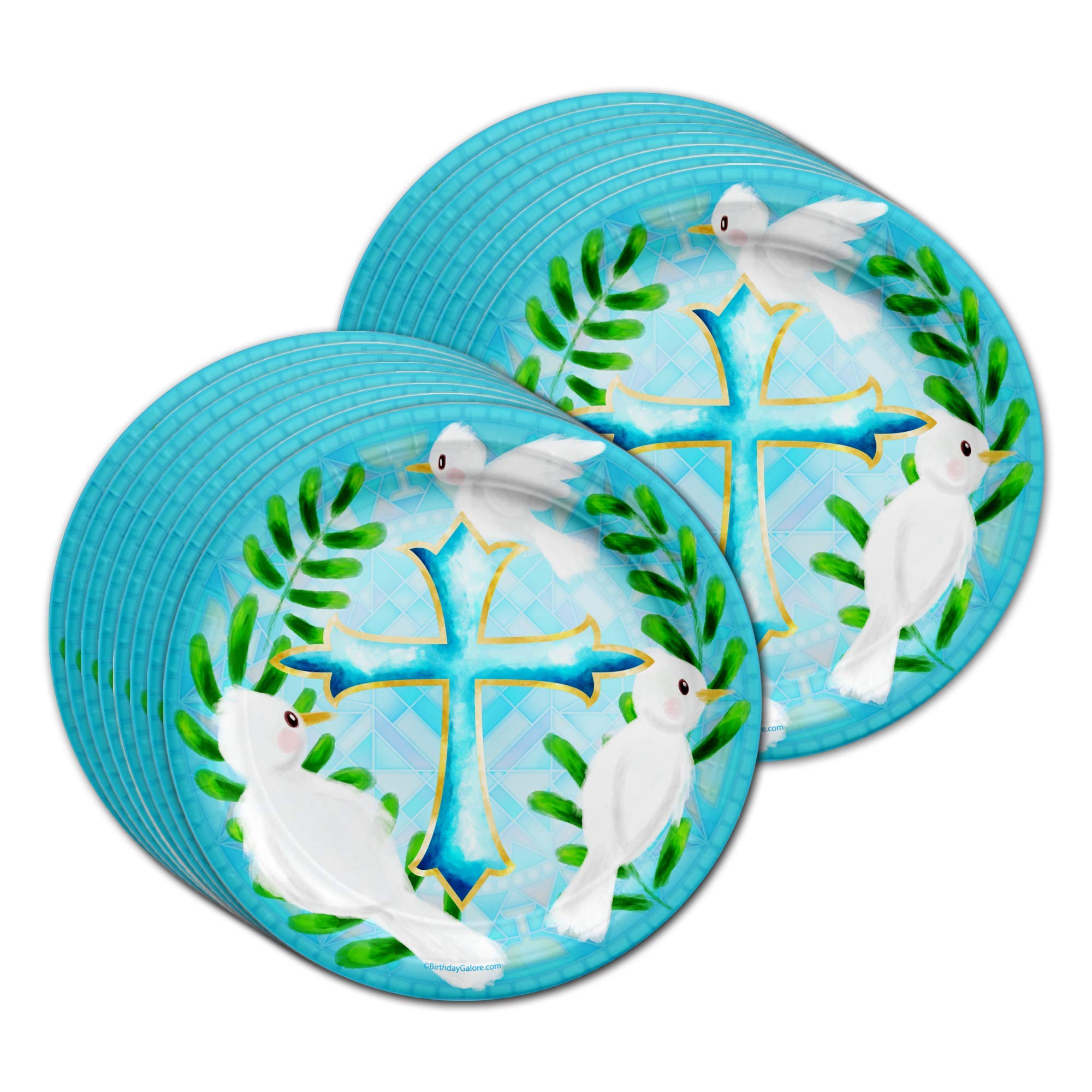 Baptism Party Supplies Set for Boys - 16-Piece Tableware Kit with Plates, Napkins & Cups - Perfect for Christening Celebrations & Baby Showers