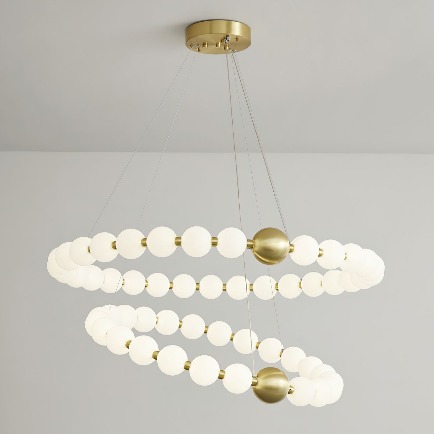 Aeyee Crystal Pearls Chandelier - Elegant Ceiling Light Fixture for Dining Room, Bedroom, Living Room & Wedding Decor