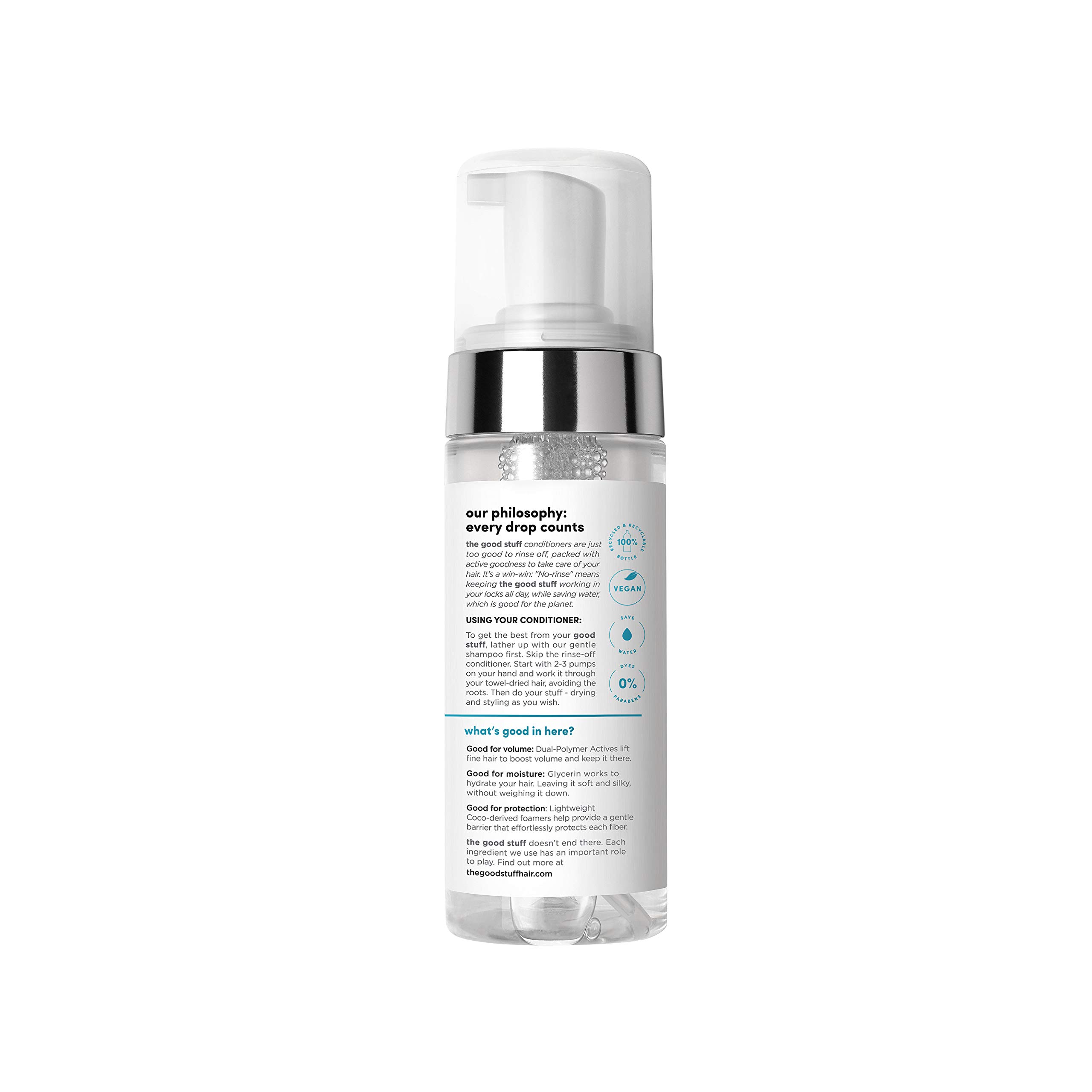 The Good Stuff Volumizing Hydration Foam Conditioner for Fine Hair - 4.9 oz | Lightweight Moisturizing & Thickening Hair Care | Perfect for Daily Use & Styling