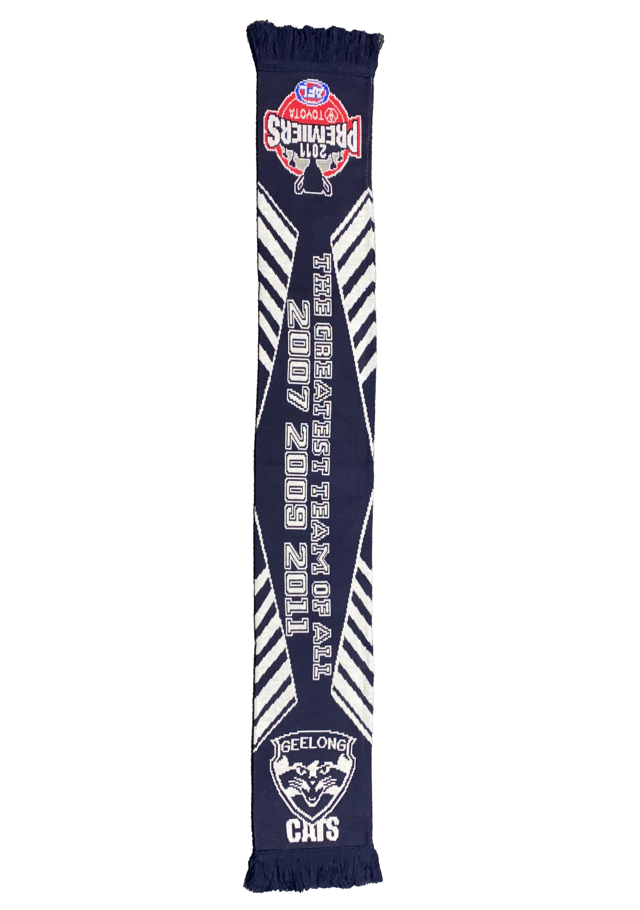 Burley Sekem Geelong Cats Jacquard Supporter Scarf SCGE4 - Premium Team Fan Accessory for AFL Games & Outdoor Events