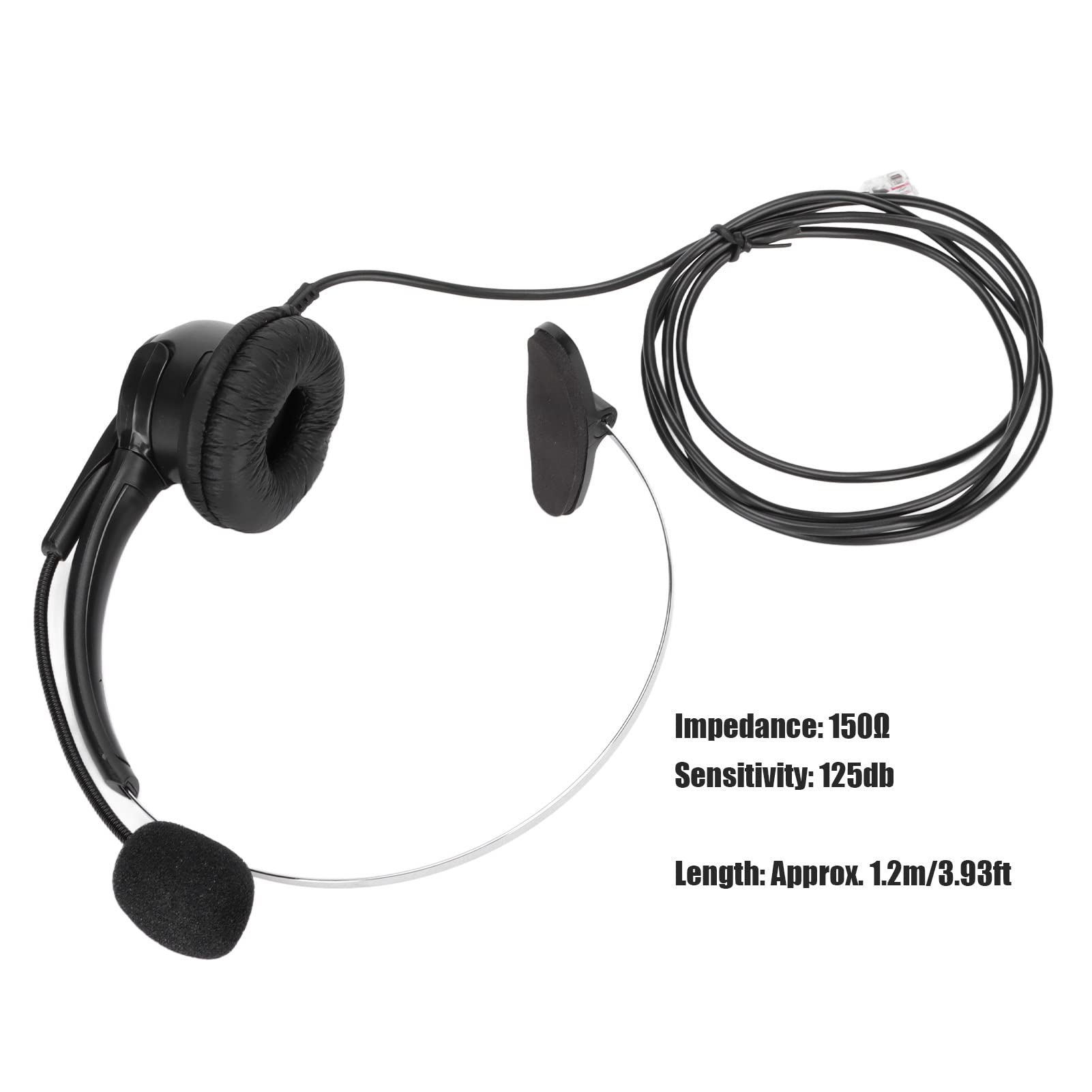 Noise Canceling Corded Telephone Headset with RJ9 Jack & 330° Adjustable Mic - Comfortable Office Headset for Call Center, Home & Business Landline Phones - Perfect for Long Calls & Customer Service