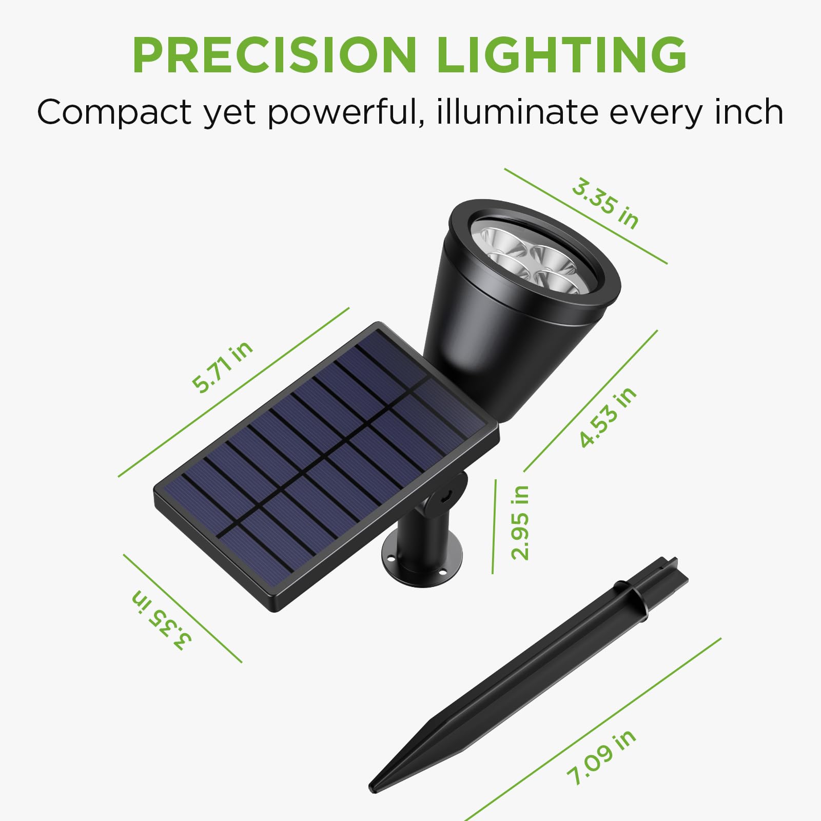 InnoGear 2 Pack Solar Lights Outdoor Waterproof - Solar Powered Garden Lights for Yard, Pathway, Landscape, Wall Lighting - Auto On/Off, Weather Resistant (White) - Perfect for Patio, Driveway, Walkway, and Backyard Decor