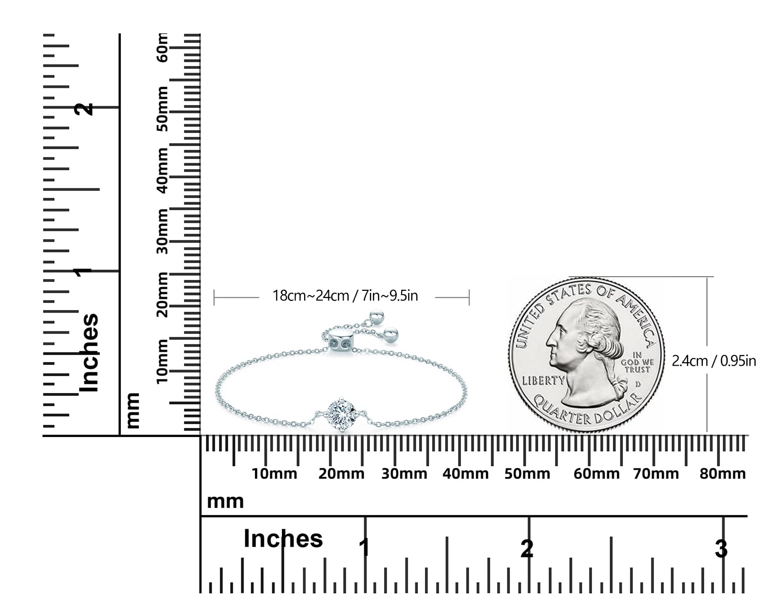 AINUOSHI 14K White Gold Plated Moissanite Bracelet for Women, 925 Sterling Silver Tennis Bracelet - Valentine's Day, Anniversary, Birthday Gift for Wife, Mom, Daughter | Perfect for Weddings, Parties & Special Occasions