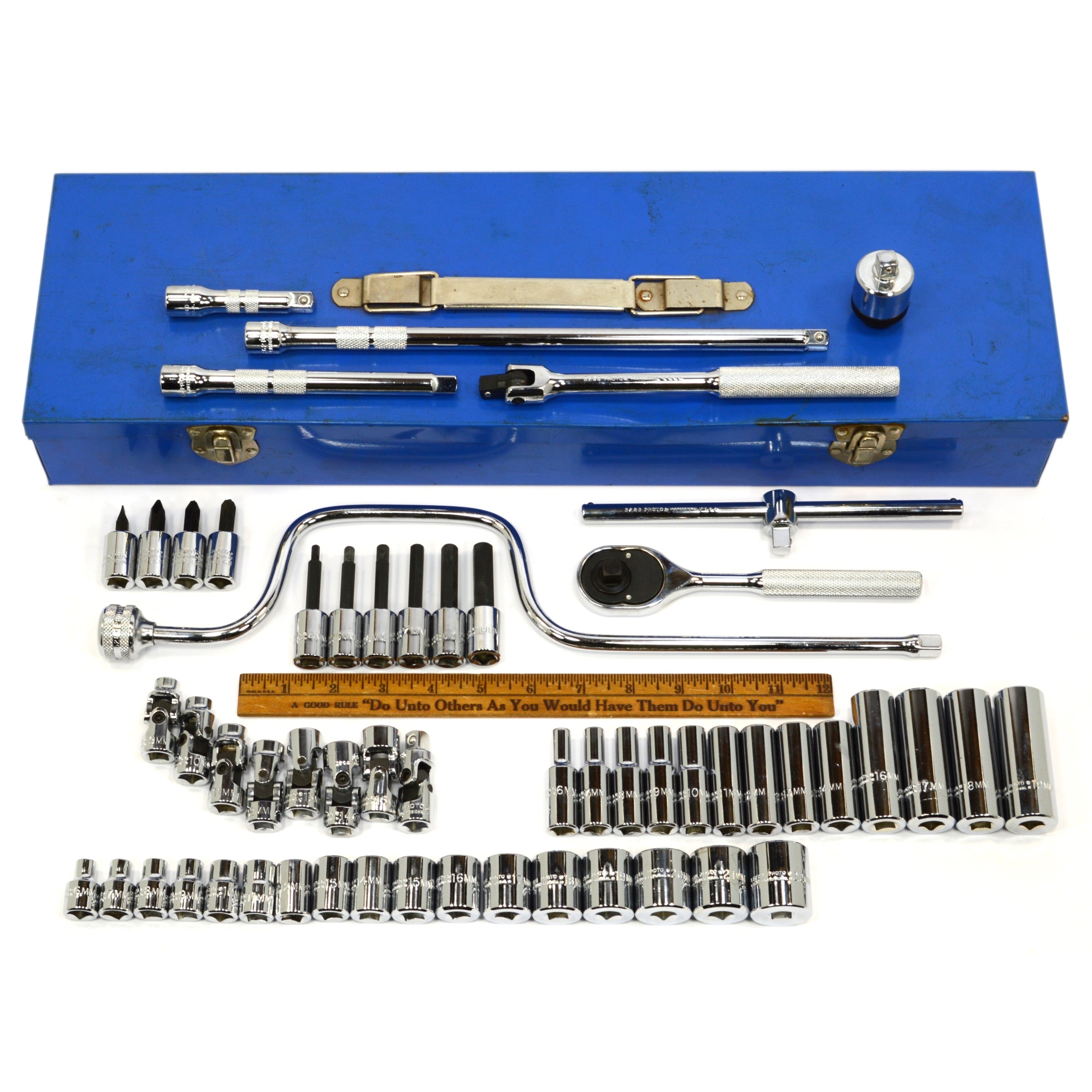 New STANLEY PROTO 56-Piece Socket Set #J52226 (Missing 1 Piece) - 3/8