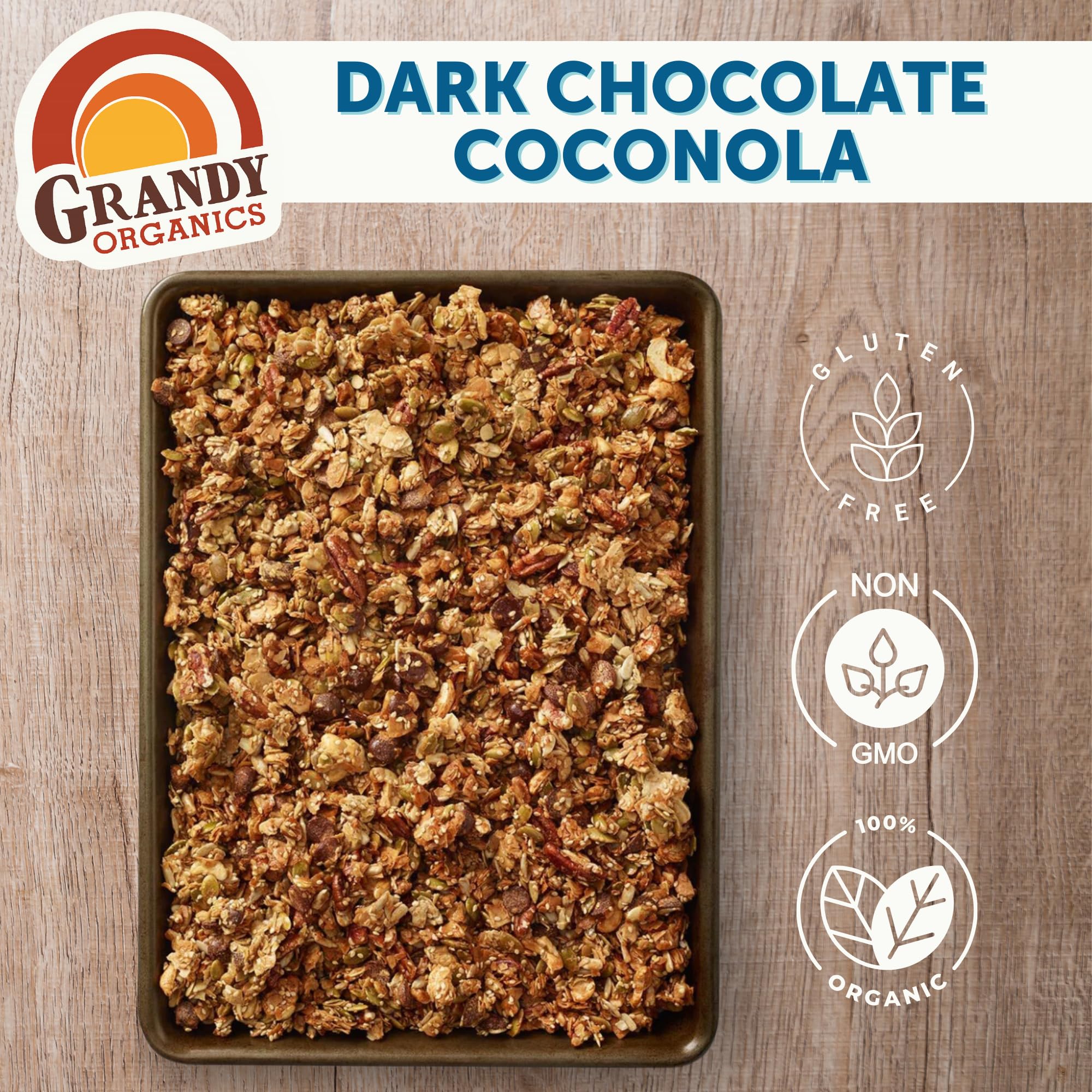 Organic Dark Chocolate Coconola Granola - Gluten Free, Paleo Friendly for Snacks & Breakfast