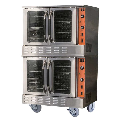 Cookline CC100 DBL Commercial Double Deck Full Size Gas Convection Oven 108,000 BTU - Perfect for Restaurants, Bakeries & High-Volume Food Service