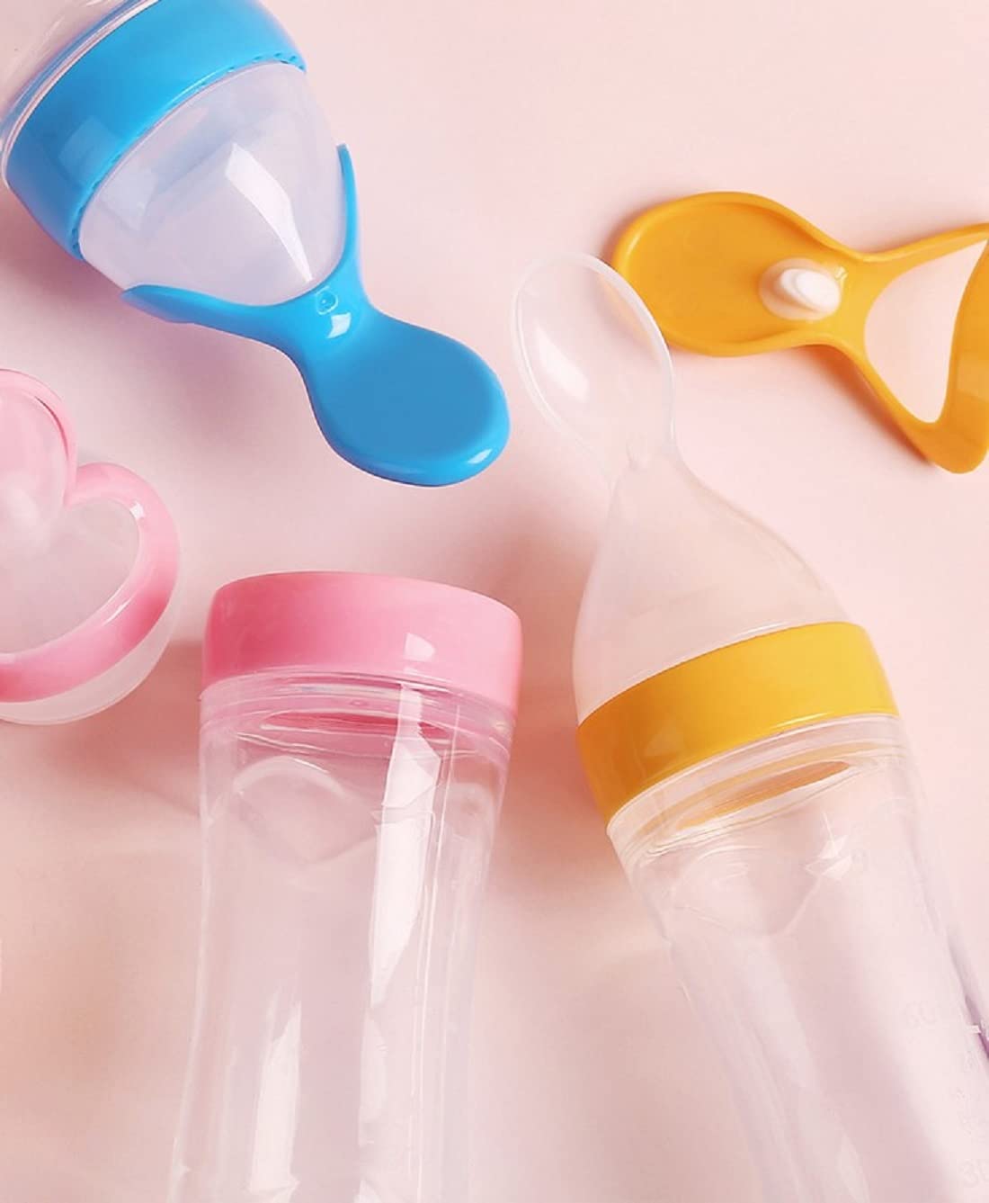 **Soft Silicone Baby Feeding Set - Teether, Spoon, Finger Brush, Bib & Nibbler for Newborns & Toddlers | Safe & BPA-Free | Perfect for Mealtime & On-the-Go Feeding (Design 646)**