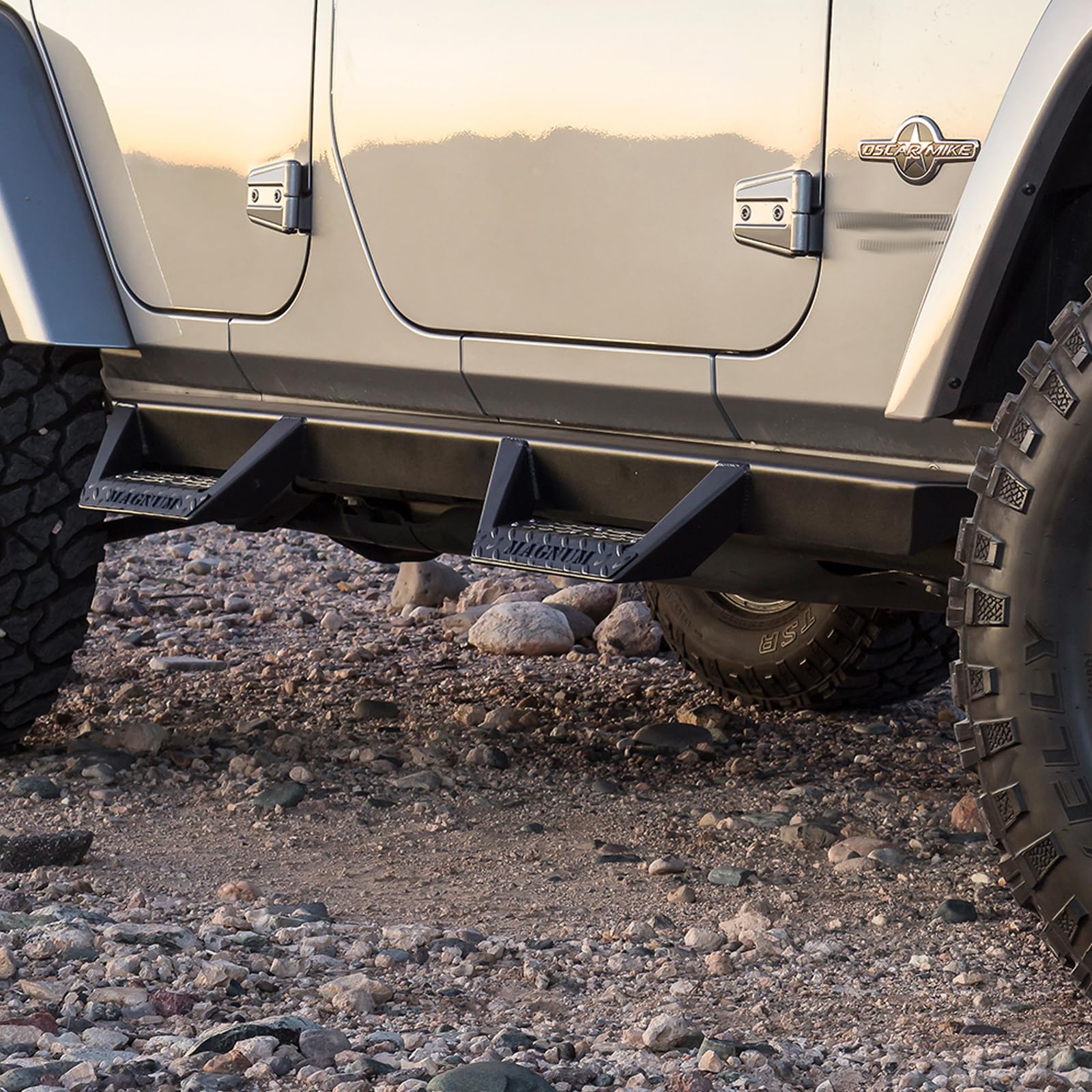 2018-2025 Jeep Wrangler JL Unlimited 4-Door Magnum RT Drop Steps Running Boards - Black Nerf Bars for Off-Road & Daily Driving