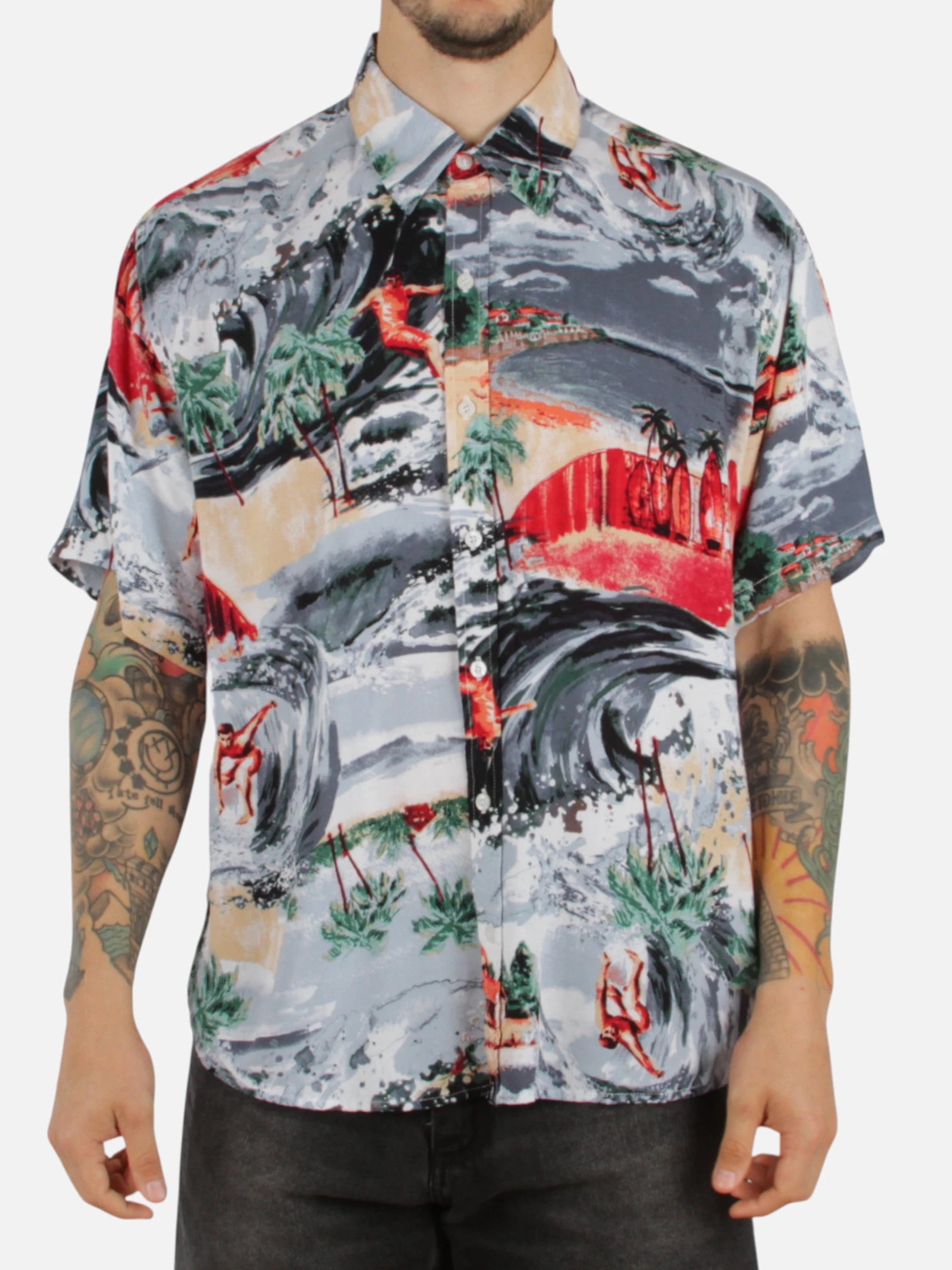 Gotcha Surfing Blue Shirt for Men - Comfortable & Stylish Surf Tee for Beach, Summer & Casual Wear