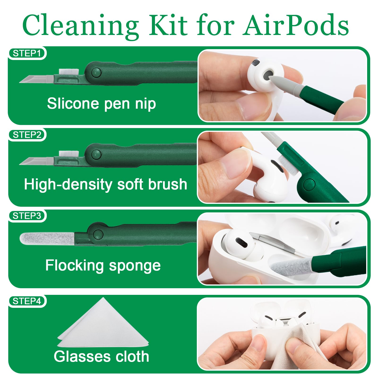 Premium Laptop Screen Cleaning Kit for Airpods Pro, MacBook, iPad & iPhone - Safe Electronic Cleaning Tools for PC, TV & Headset Screens - Perfect for Home, Office & Travel Use