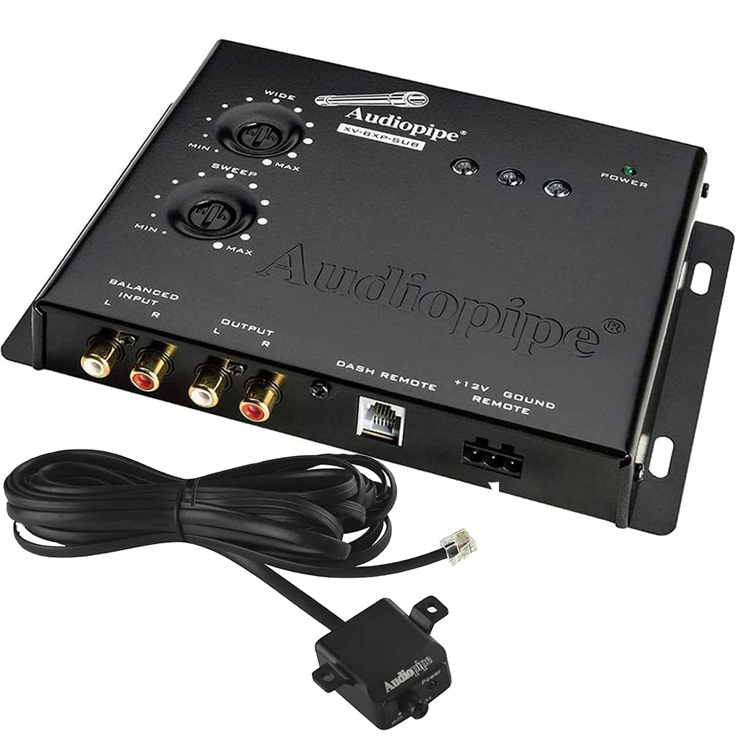 AudioPipe XV-BXP-SUB 15V Car Audio Digital Equalizer with Bass Booster & Remote - Signal Processor for Enhanced Sound Restoration - Perfect for Car Audio Upgrades & Bass Enhancement